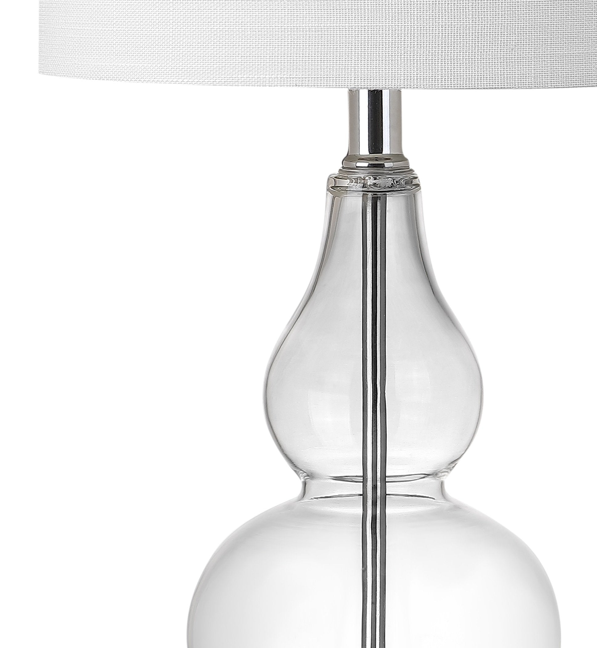 JONATHAN Y Mini Glass LED Table Lamp, 20.5in, Clear, Model JYL1028E, Transitional, Modern Design for Living Room, Bedroom, Office