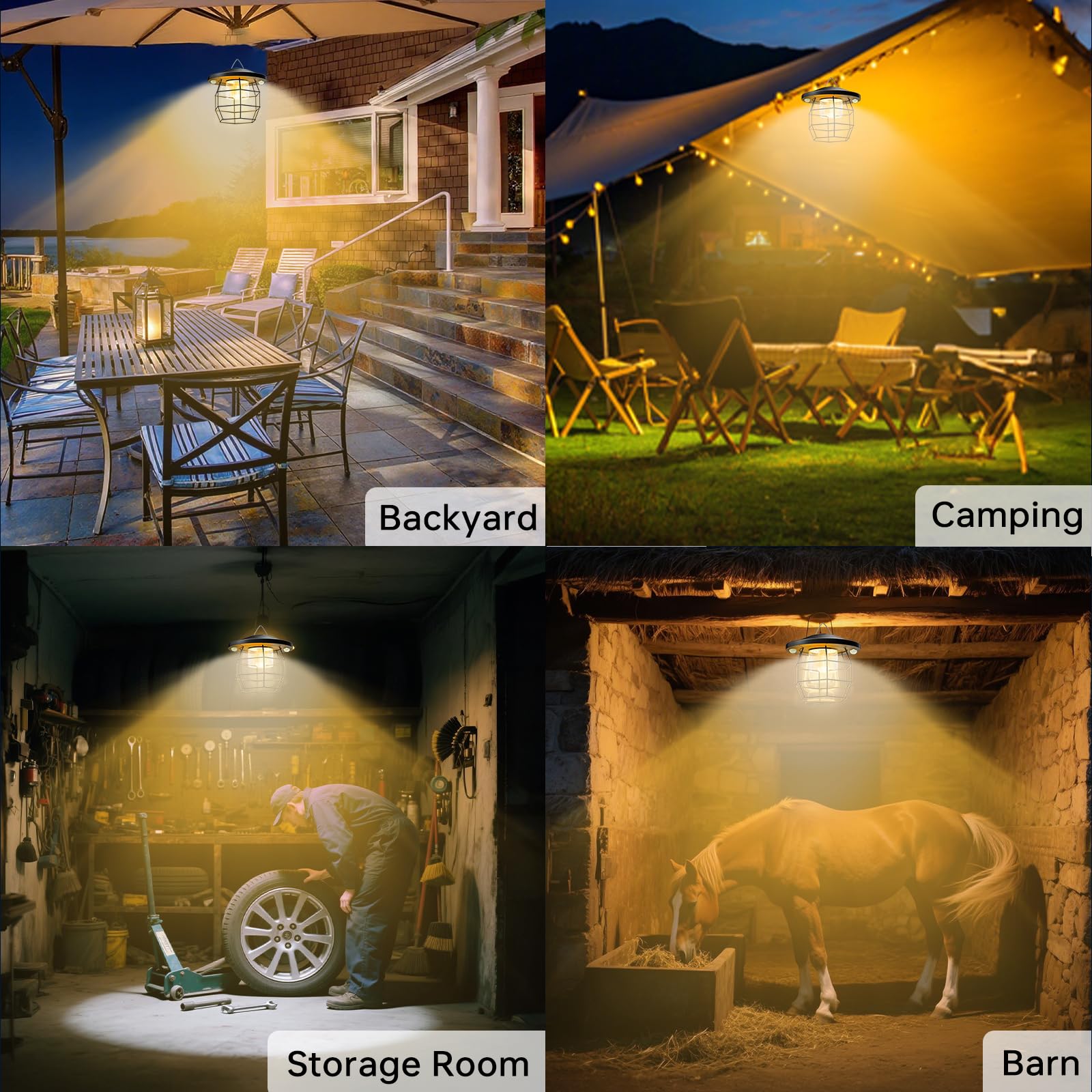 Icofru Solar Shed Light  Motion Sensor Pendant Lights Indoor&Outdoor With 5 Lighting Modes  Solar Gazebo Light Brightness And Color Adjustable For Gazebo Patio Garden Yard Barn Chicken Coop