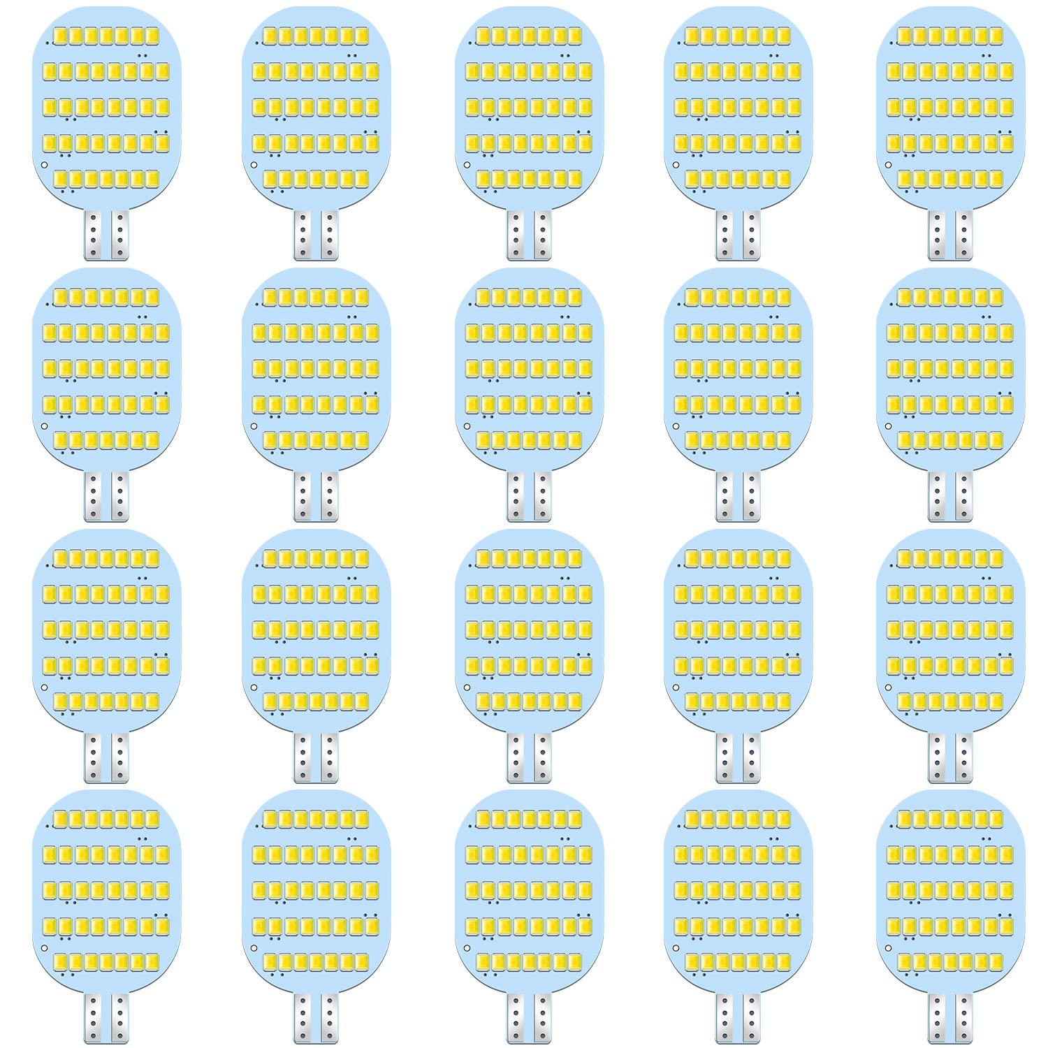 ACOHUIKE T10 LED Bulbs, 12V RV Ceiling Dome Light, 4500K Natural White, Model AOHUIKE-F05, Size 20
