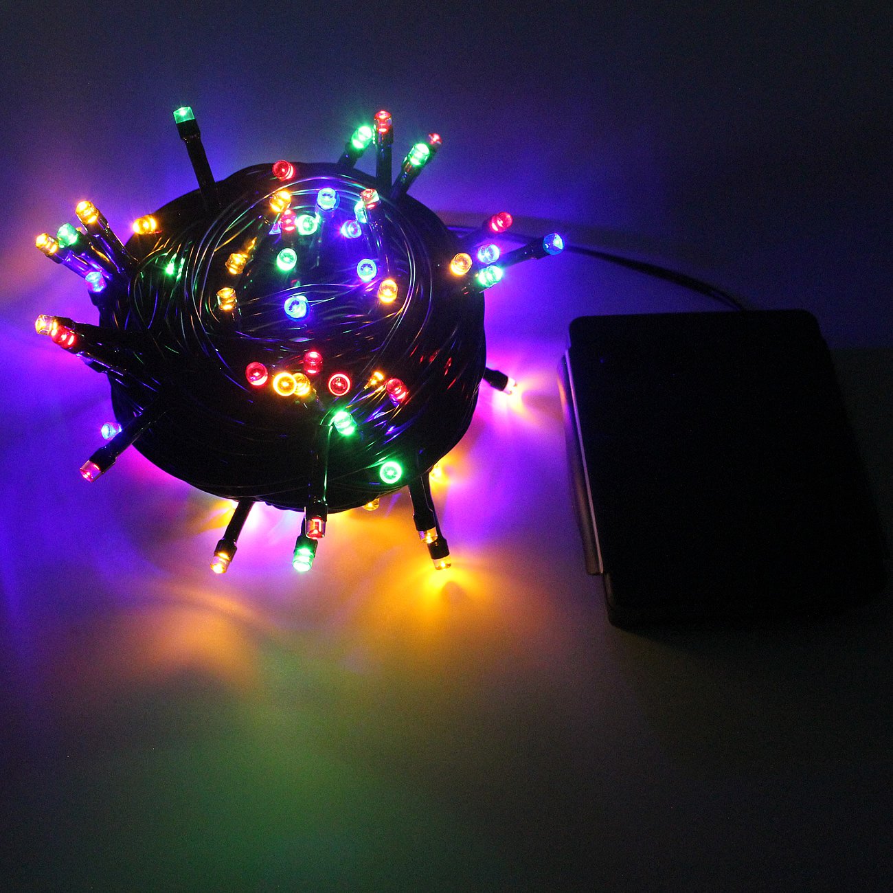 100 Led 33Ft Christmas Fairy String Lights Battery Operated 8 Lighting Modes Waterproof With Timer For Indoor/Outdoor, Home, Halloween, Garden, Party Decor (Multi-Color)
