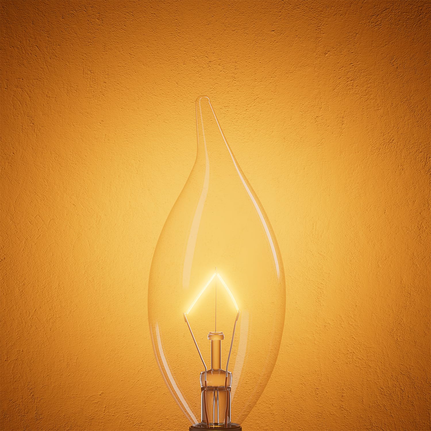 CYLYT 20-Pack E12 Candle Light Bulbs, 40W Warm White 2500K, Dimmable Chandelier Bulbs, Clear Candelabra Base, 380 Lumen