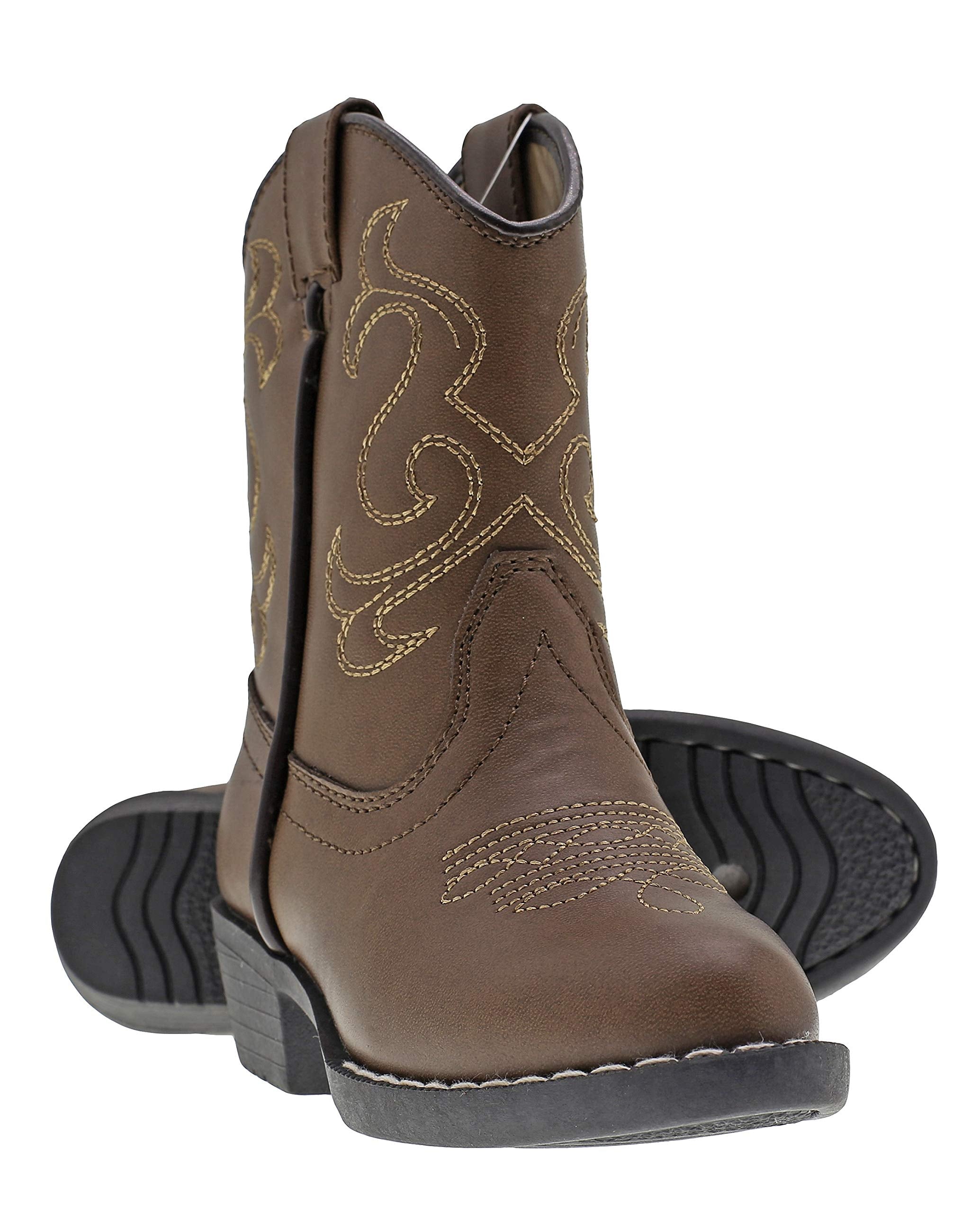canyon Trails Kids Lil cowboy Pointed Toe classic Western Boots (ToddlerLittle Kid (6 US Toddler, Brown)