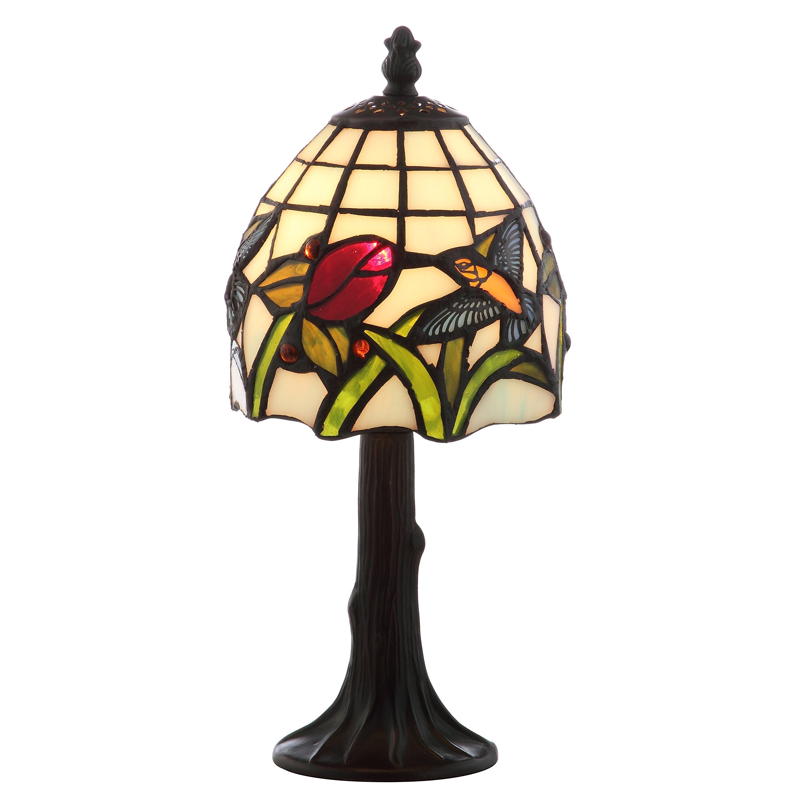 JONATHAN Y JYL8014A Hummingbird Tiffany-Style 12&quot; LED Table Lamp Tiffany,Traditional for Bedroom, Living Room, Office, College Dorm, Coffee Table, Bookcase, Bronze