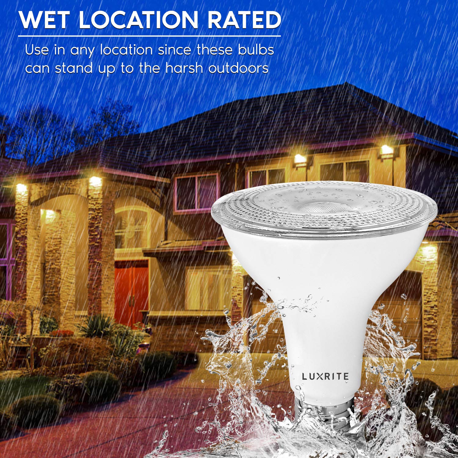 LUXRITE LED PAR30 Flood Light Bulb, 75W Equivalent, 11W Dimmable, 850 Lumens, 2700K Warm White, 6 Pack, E