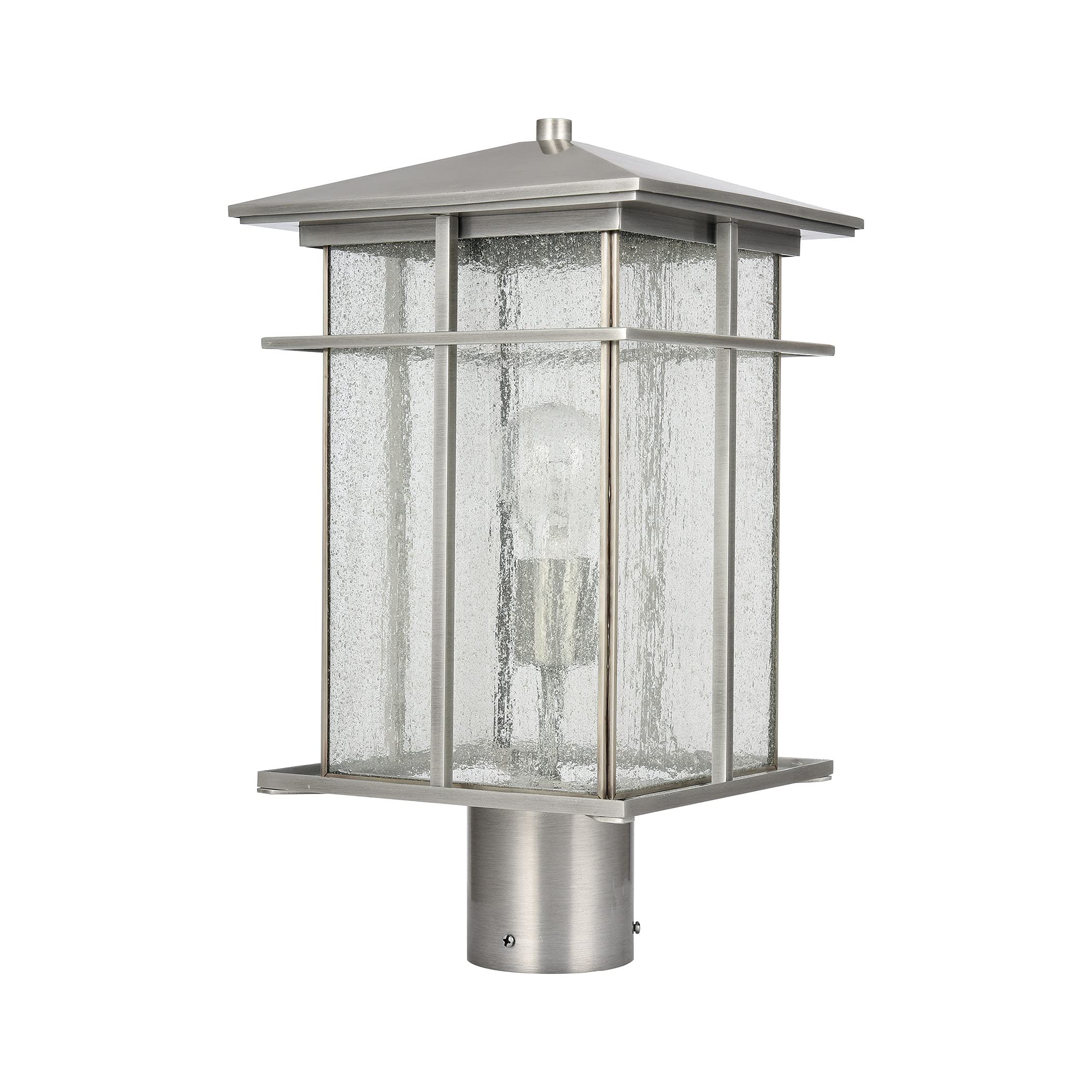 Elk Lighting Oak Park 1-Light Post Mount, Antique Brushed Aluminum, Alloy Steel, 21.26” Height