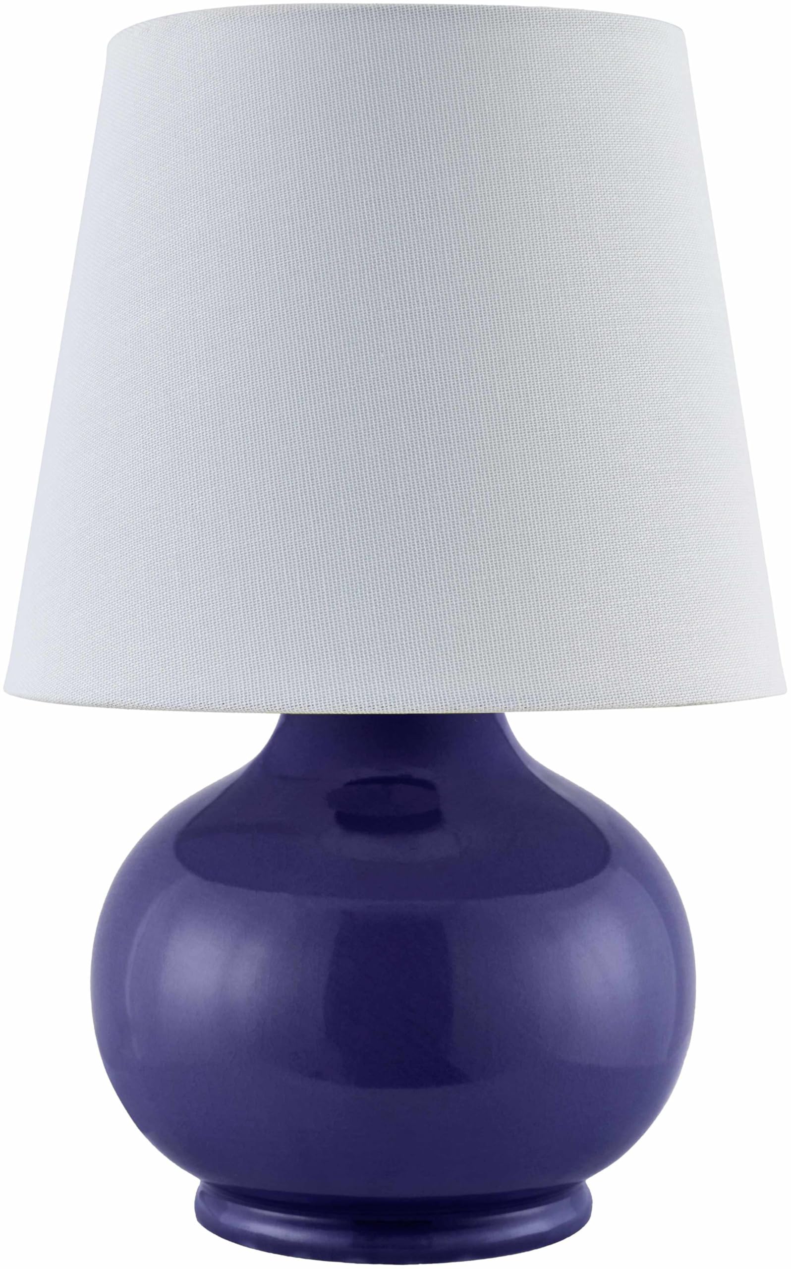 Boutiquerugs Theisseil Boho Ceramic Bedside Table Lamp For Bedroom Nightstand And Living Room - Shade Cotton - Navy, White - 13'