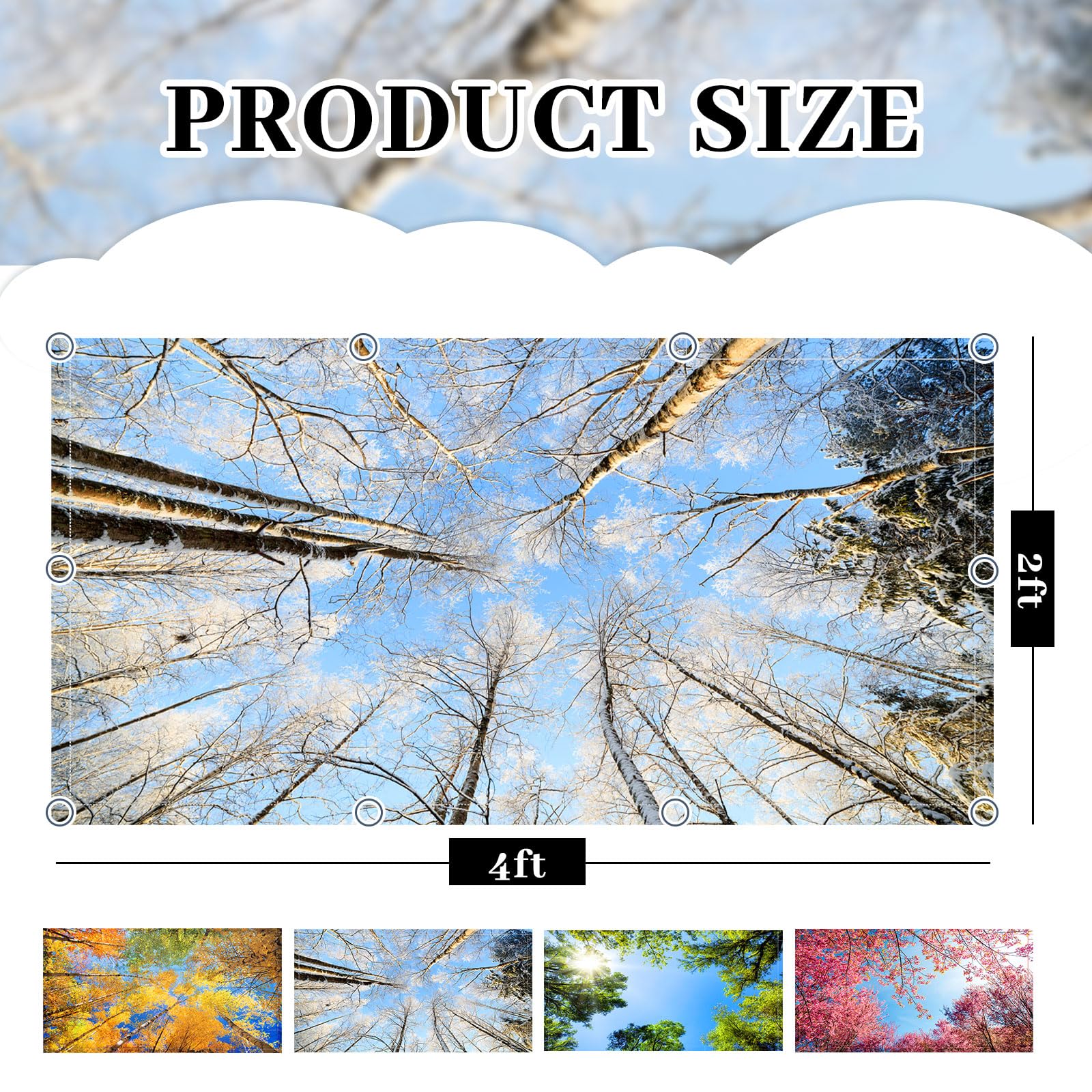 ROCEEI Fluorescent Light Covers Pack of 4, 4x2 Ft, Polyester, Magnetic, Season Decor for Classroom, Office, Home