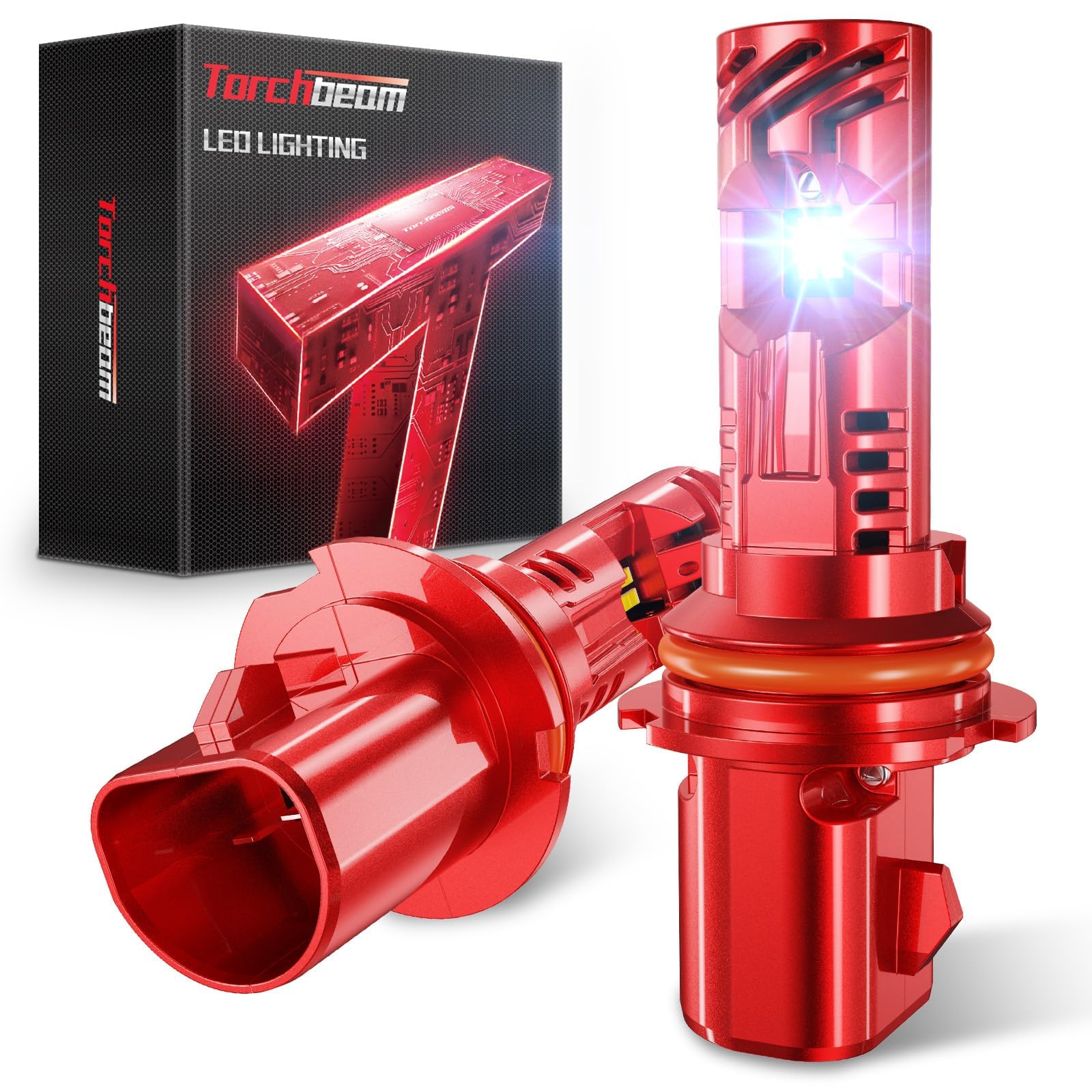 Torchbeam 9004/HB1 Bulbs, 45000LM Super Bright 6500K Cool White, Pack of 2, Aluminum, 9004 Size
