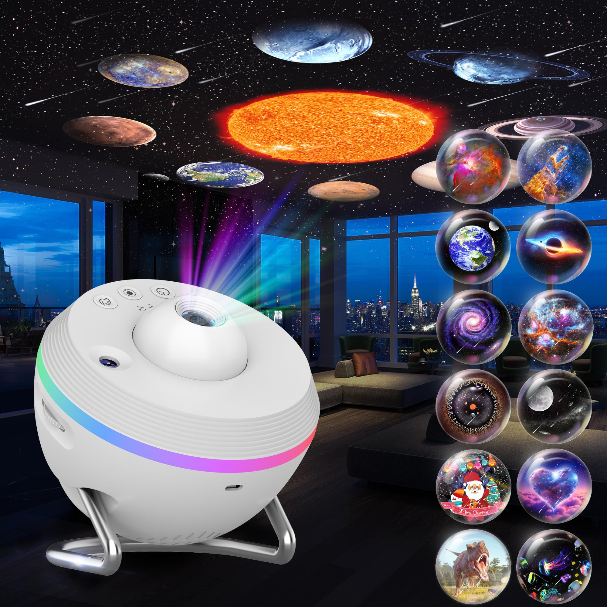 Galaxy Projector, 13 in 1 HD Planetarium Galaxy Star Projector for Bedroom, Star Projector Galaxy Light with Timer, Meteor & RGB