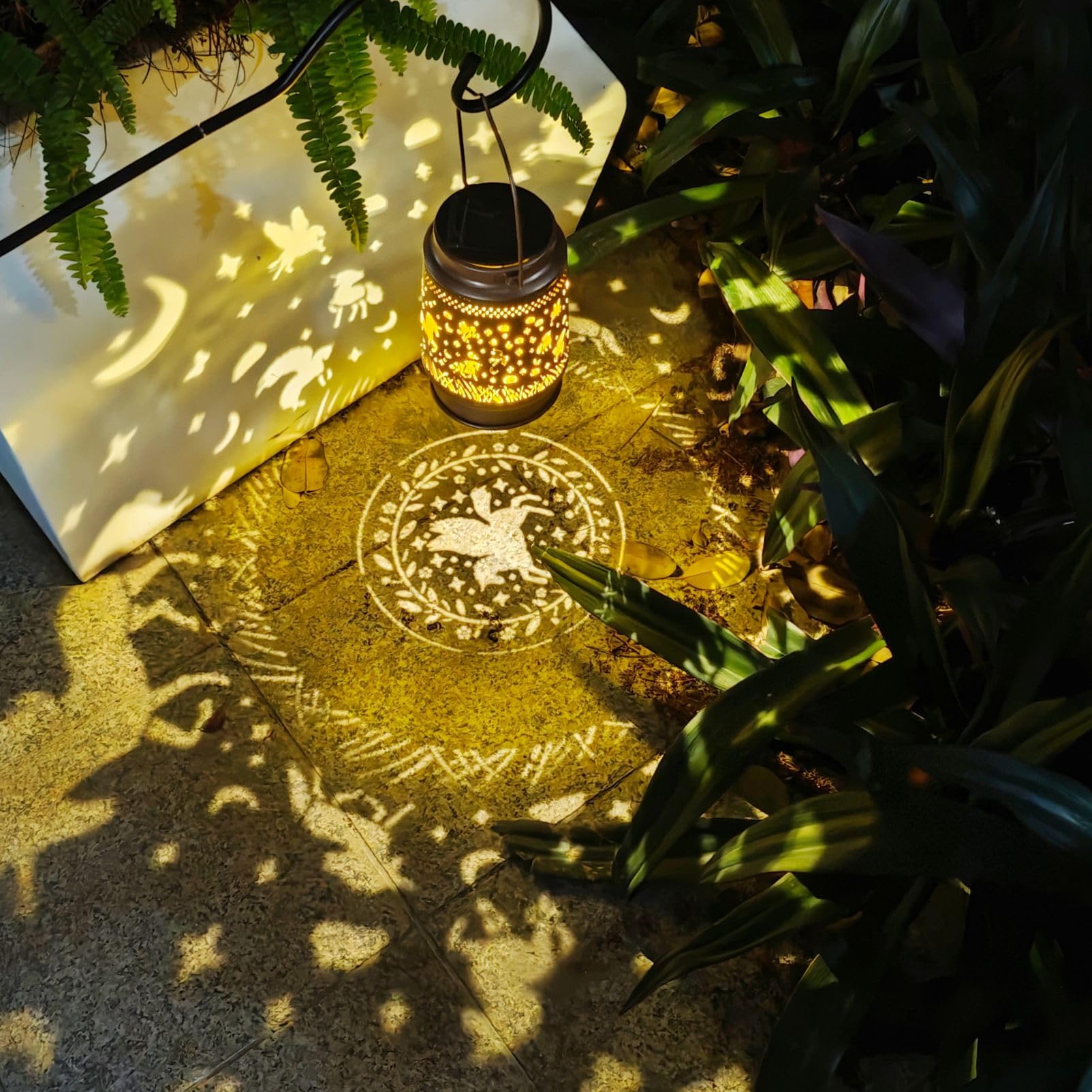 Xugenxes Unicorn Solar Light - Waterproof Metal Lantern for Outdoor Garden, Lawn, Path, Courtyard - LED Decoration (Model 1)