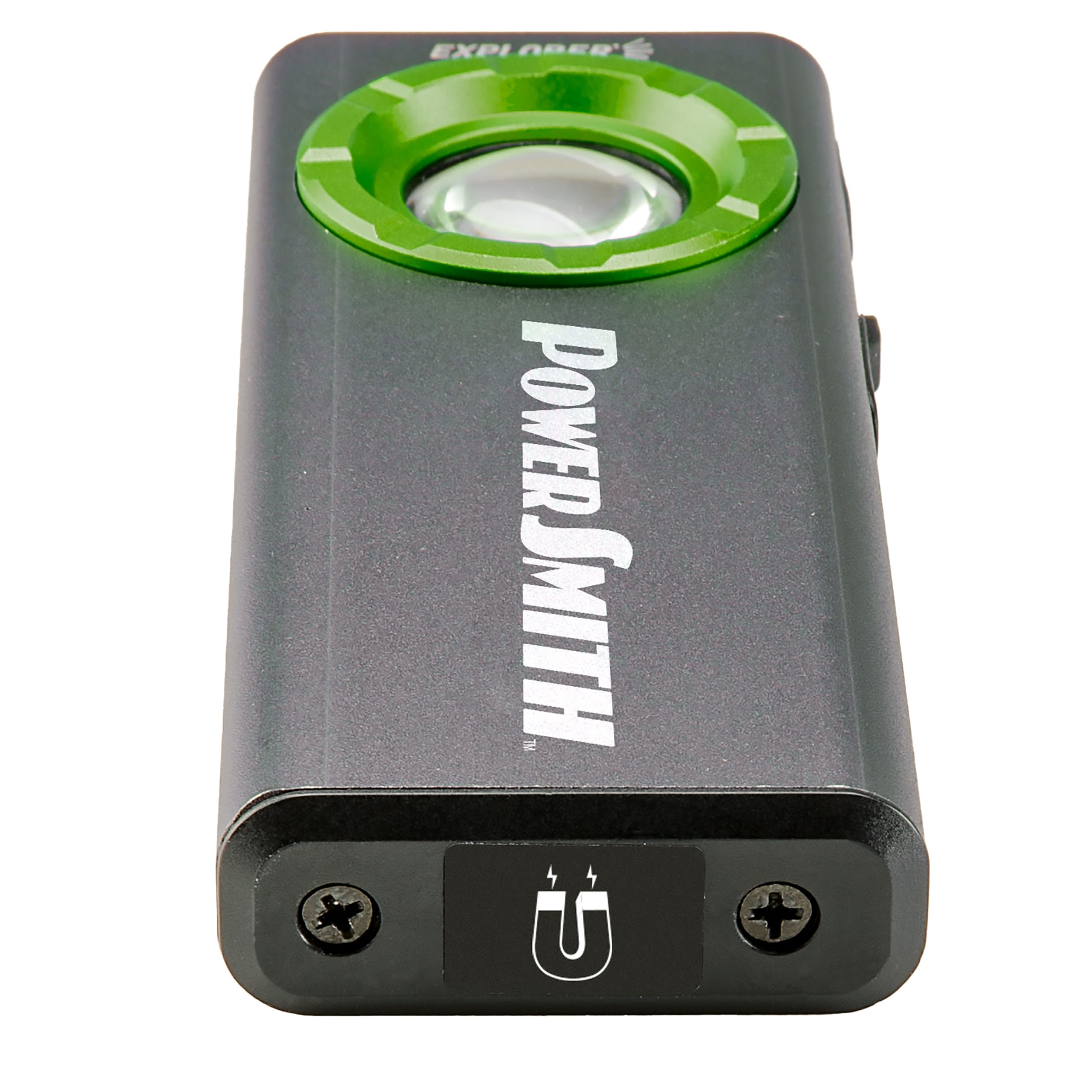 Powersmith Rechargeable Work Light, Power Bank 1200 Lumen Slim Flat Flashlight With Metal Housing, Magnetic Pocket Clip, Usb-C C
