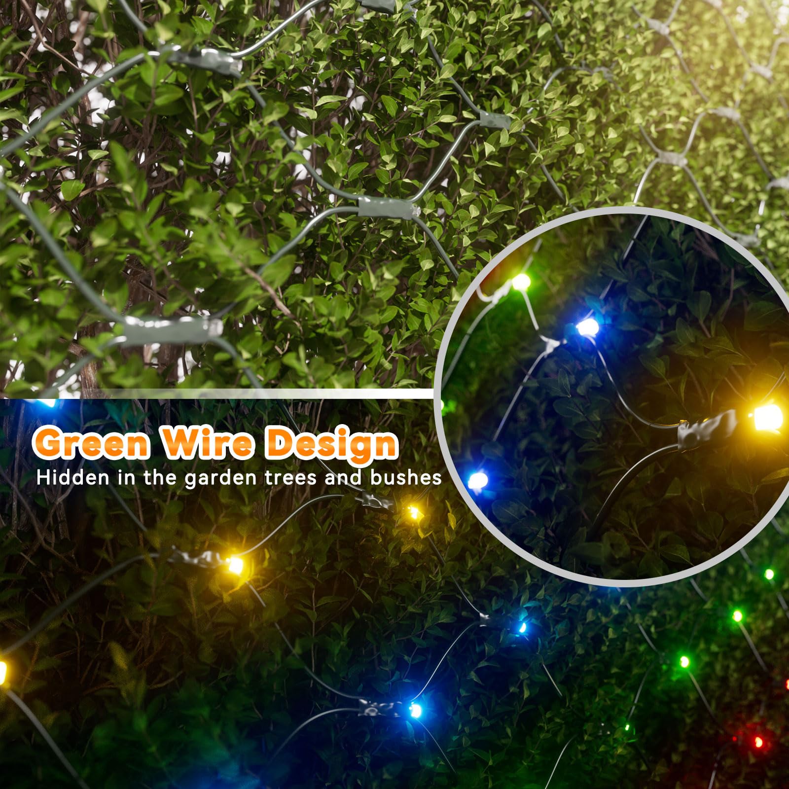 360 Led Colorful Christmas Net Lights Outdoor 8 Modes  21Ft X 5Ft Waterproof Mesh Lights Giant Net Light Mulitcolored Fairy Christmas Light Green Wire Connectable For Bushes Tree Garden Home Party