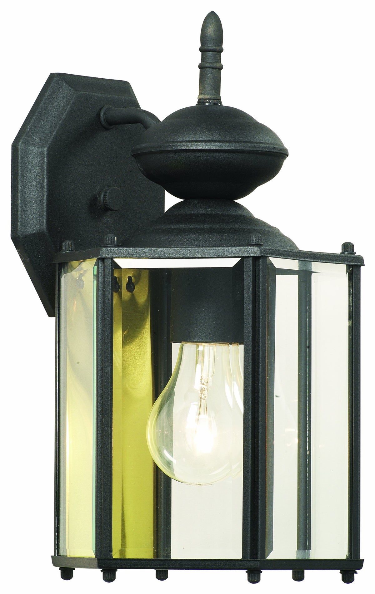 Thomas Lighting Brentwood 1-Light Outdoor Wall Sconce, Matte Black, Glass, 6.8&quot;L X 7&quot;W X 