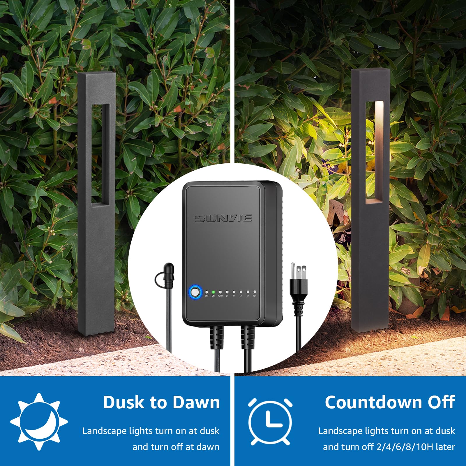 Sunvie All-In-One Led Low Voltage Landscape Lighting Kit, 8-Pack Pathway Lights With Transformer And 100Ft 16/2 Awg Wire, 3000K