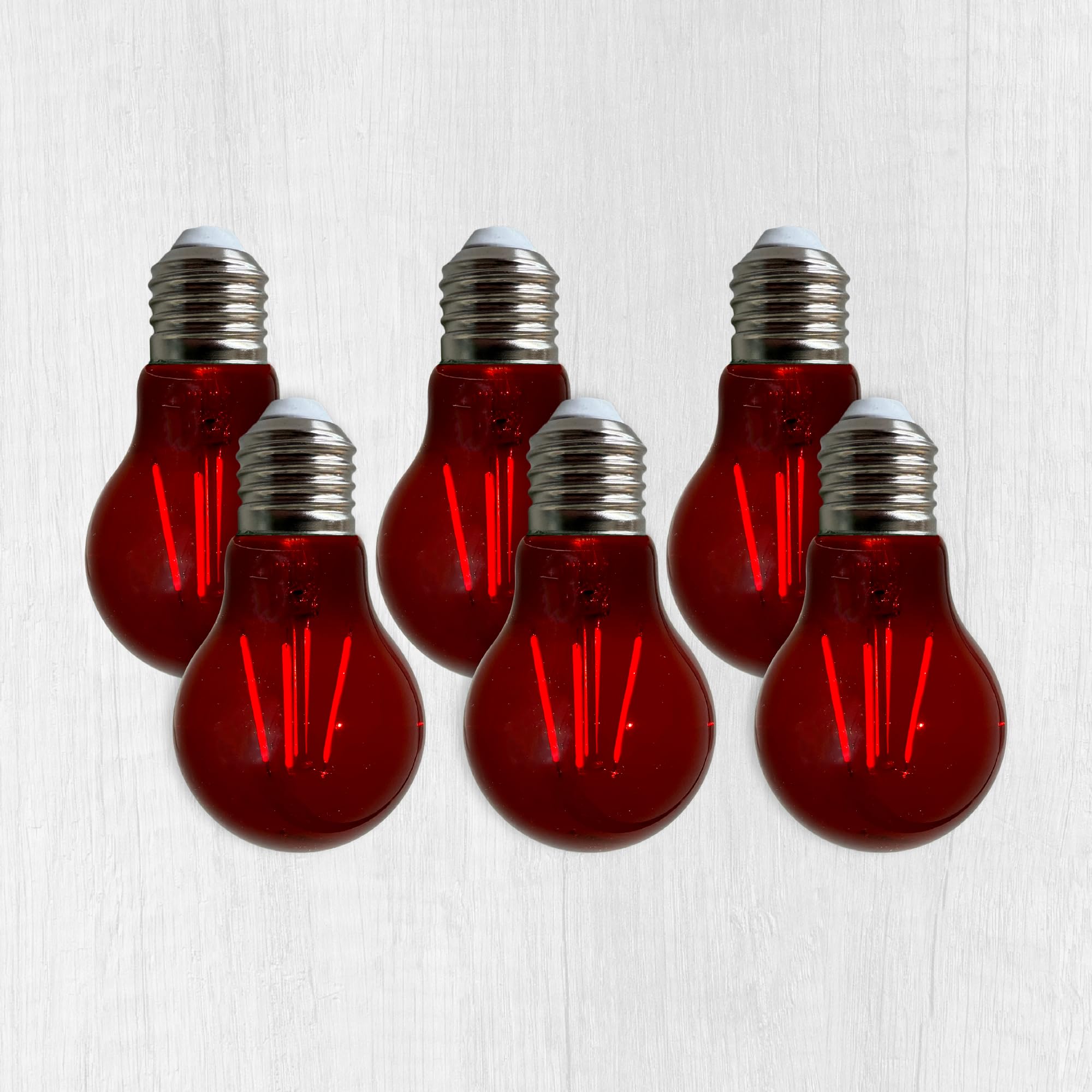 Whfialux A19 Edison Led Red Filament Light Bulbs, 4W, Colored Glass, E26 Base, Indoor/Outdoor, Porch, Decoration, Party, Holiday