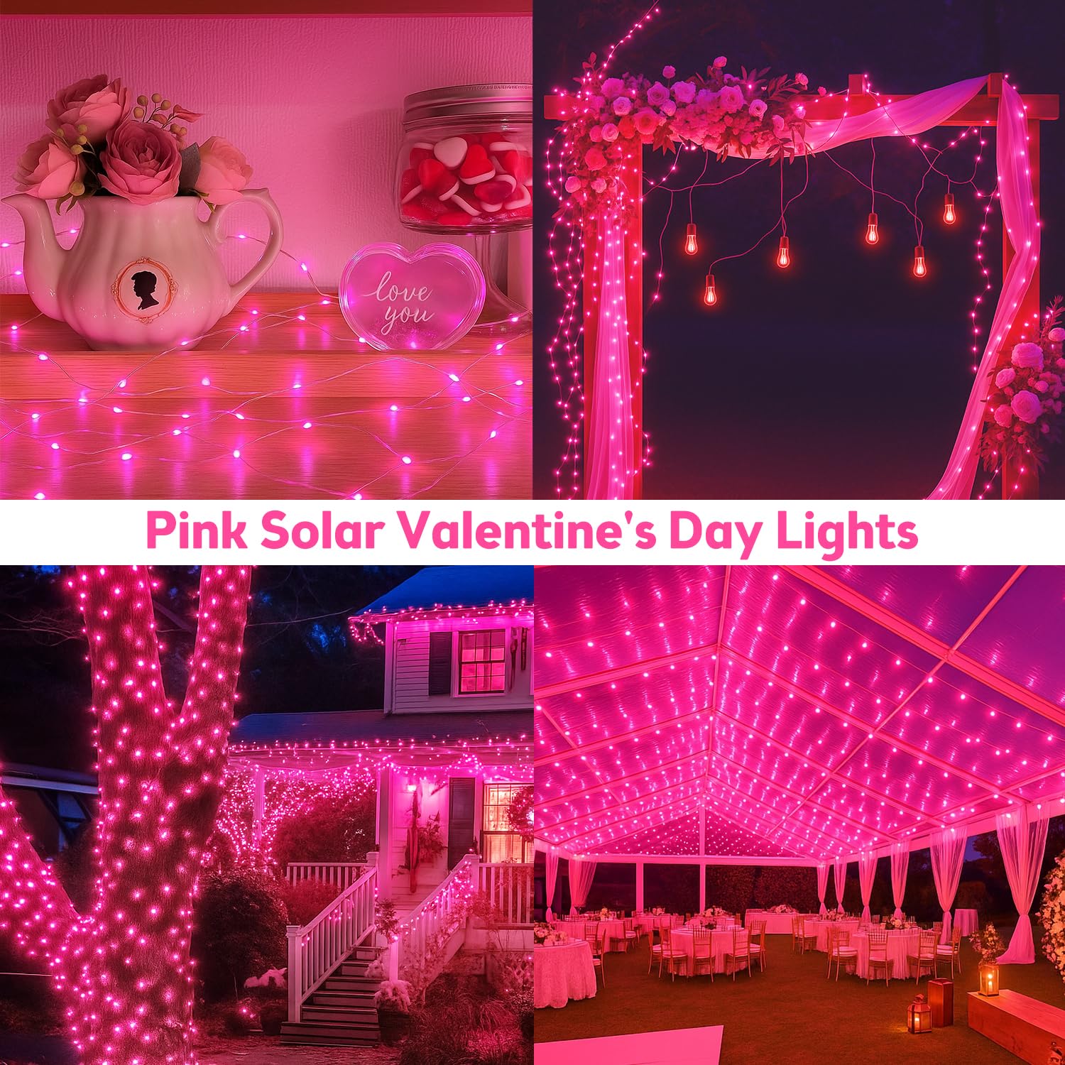 Extra-Long Solar String Lights for Outside, 2-Pack 200LED Solar Fairy Lights Waterproof Copper Wire 8 Modes Solar Twinkle Light
