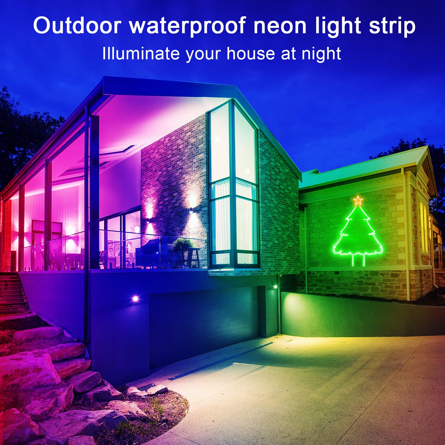 Vimeepro 100Ft Led Neon Rope Lights Music Sync 40Key Remote/App Control, Ip65 Waterproof Flexible Led Rope Lights Outdoor Rgb Neon Lights, Led Neon Strip Lights For Bedroom Indoor.