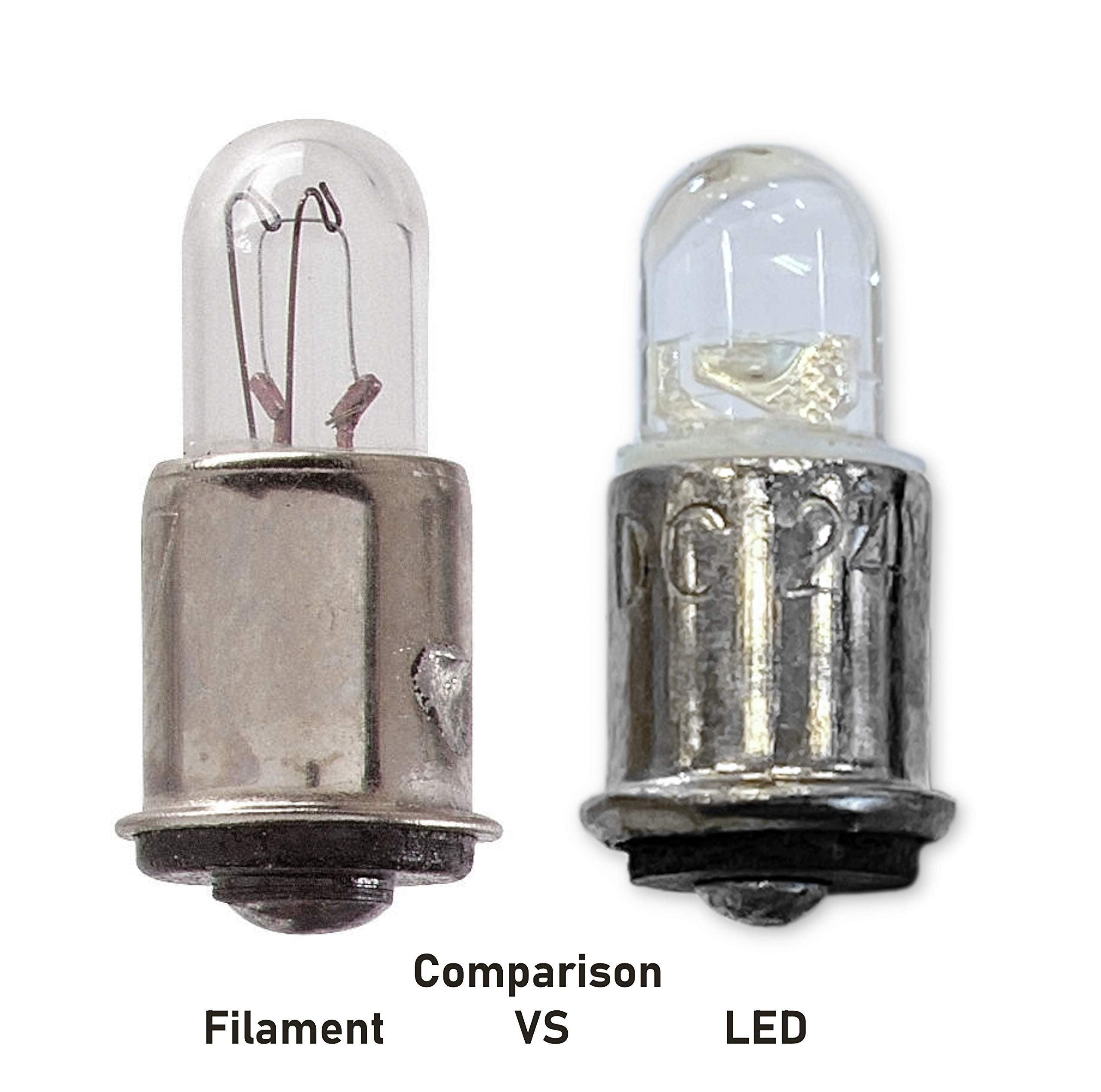 #327 Led Replacement Bulb | 28Vdc, Bi-Polar, Midget Flange Base | Dimmable | Replaces Bulb Numbers: 327, 387, 376, S3368-2, Ms25
