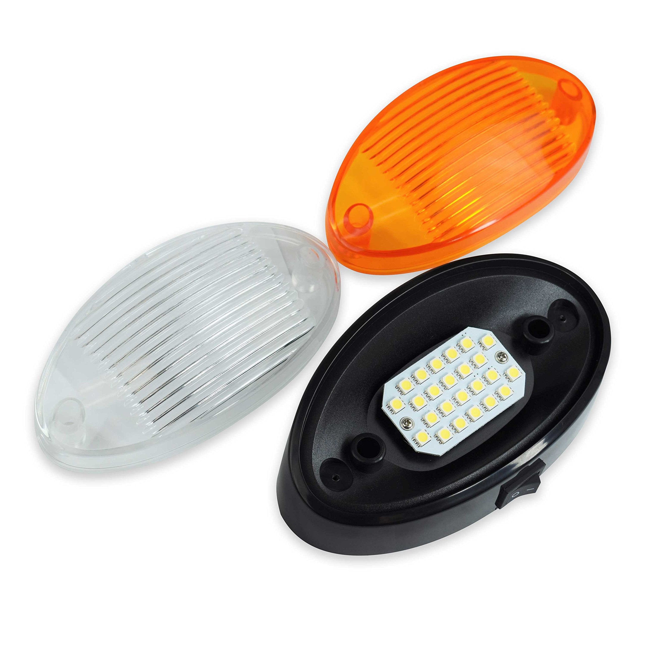 2 LED RV Exterior Porch Utility Light Oval 12v 300 Lumen Lighting Fixture Replacement Lighting for RVs, Trailers, Campers, 5th W
