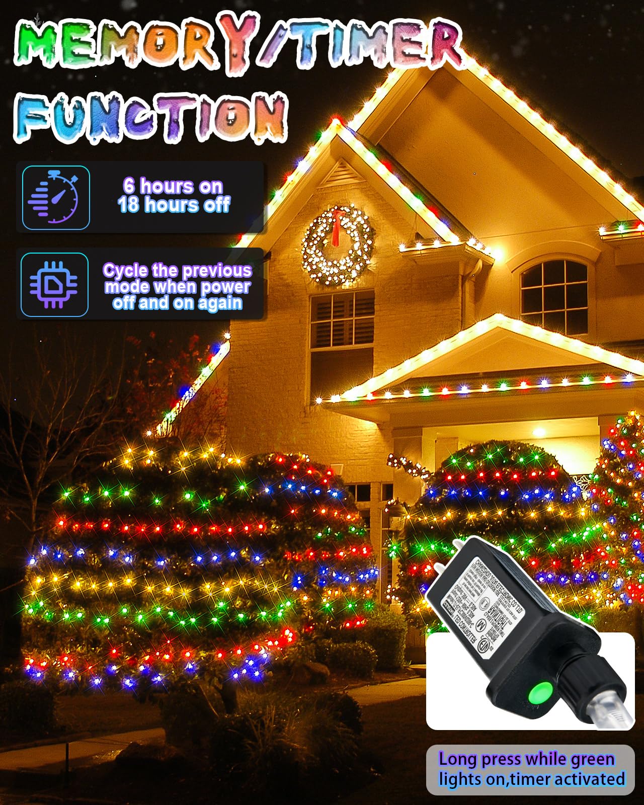 12Ft X 5Ft Christmas Net Lights, 360 Led Net Lights With 8 Modes, Connecable, Timer, Waterproof Halloween Lights Outdoor Bush Me