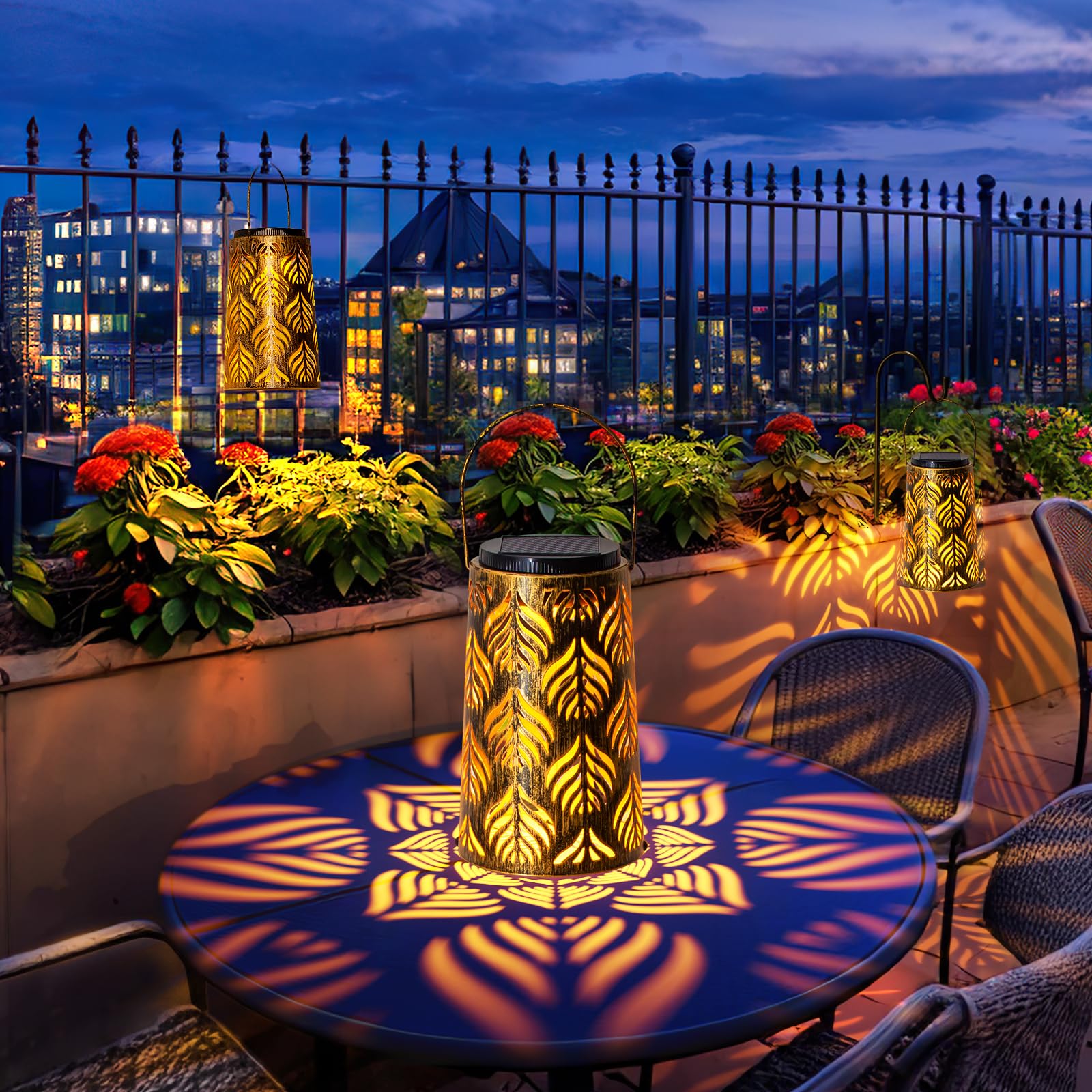 Jsot Solar Lanterns, Solar Hanging Lights For Outside Decorative For Porch Patio Tree (4 Pack)