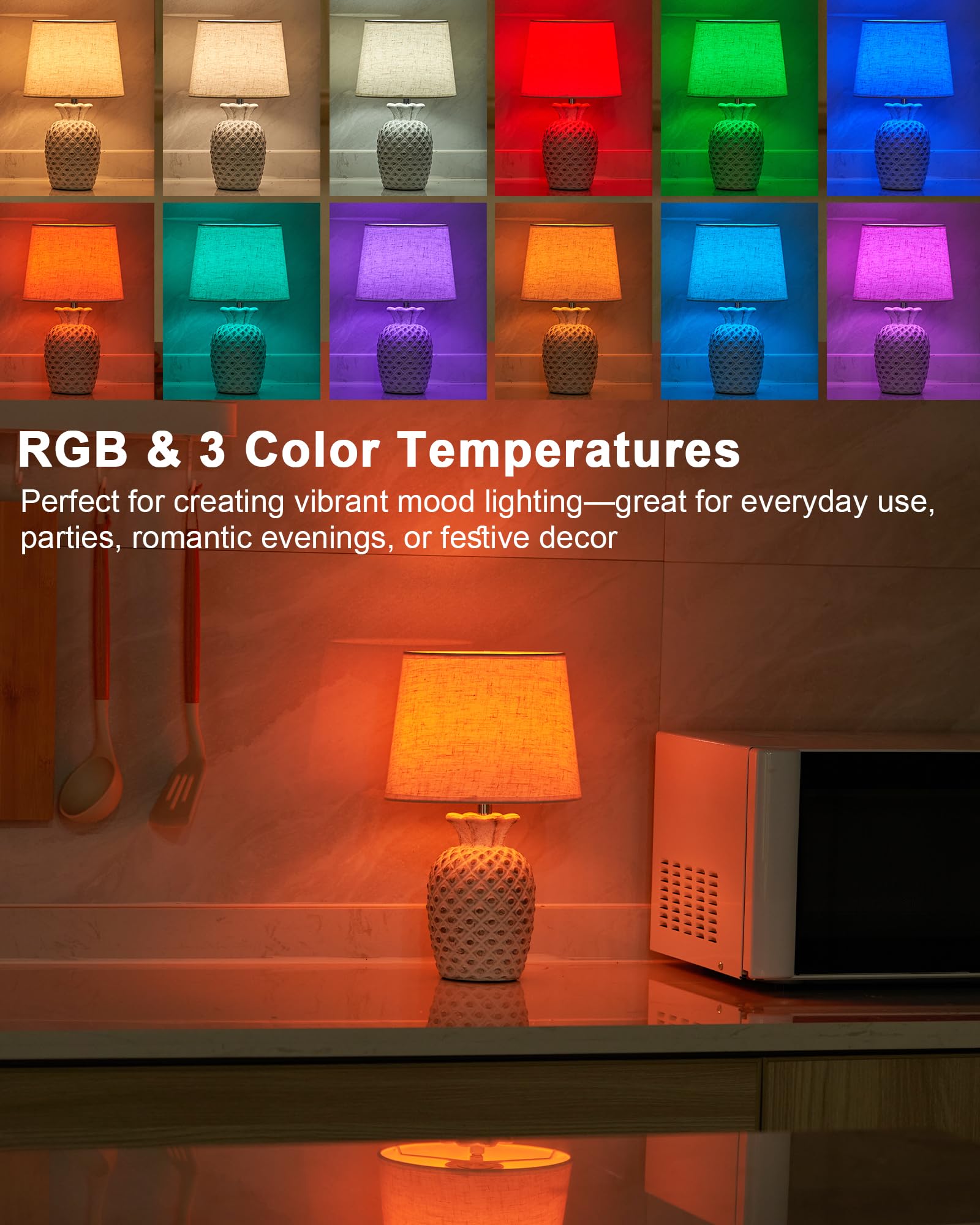 UMEXUS 13 Small Rechargeable Cordless Table Lamp, Remote Control Timer Dimmer, Battery Powered Color Changing Light, Nightstand