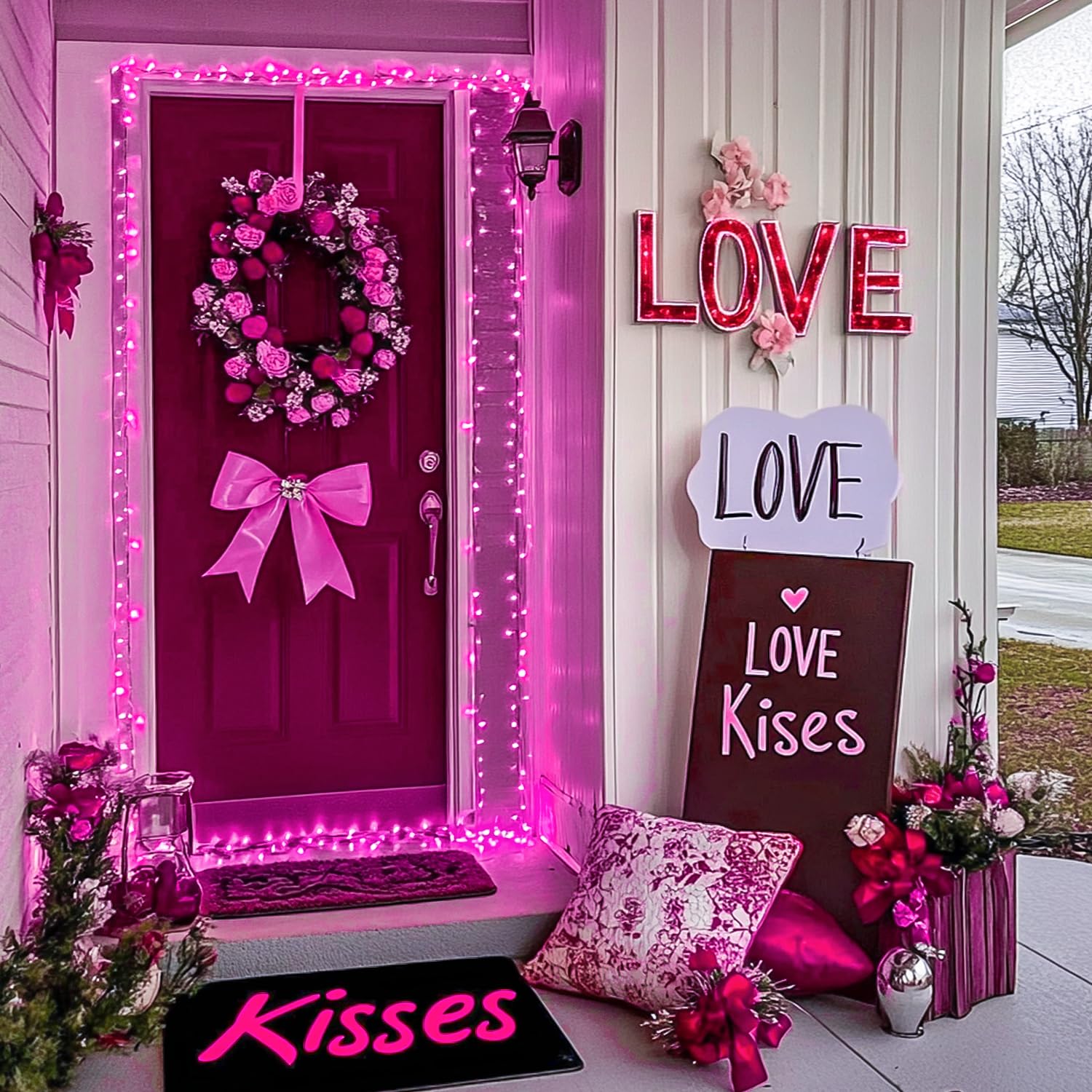 Jmexsuss 200 Led Fairy Room Lights, 66 Ft Pink Lights Outdoor Waterproof 8 Modes Pink String Lights Indoor With Wheel, Remote Co