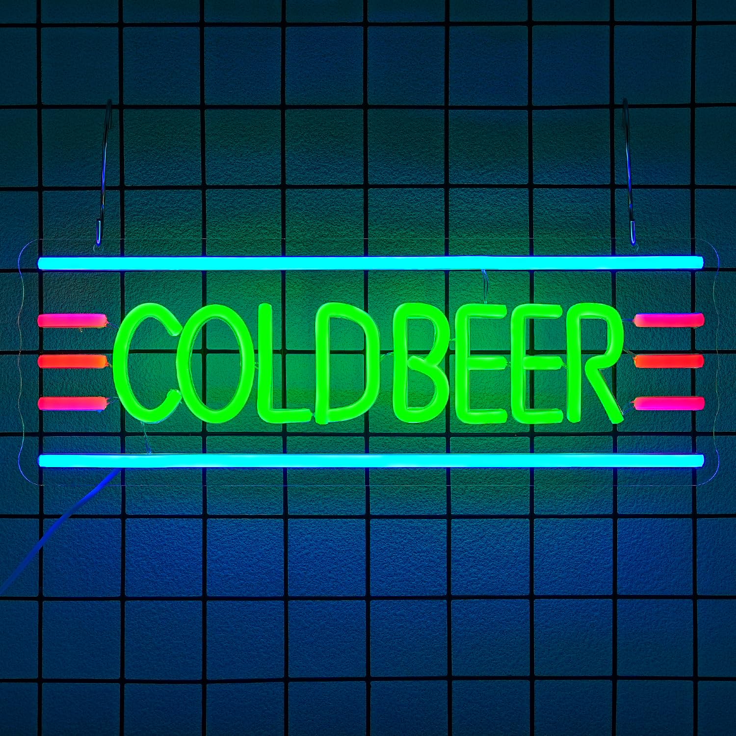Xixkilly Neon malt-inspired Sign, Dimmable LED Light for Home Bar, Green Plastic, 16.9in x 12.7in