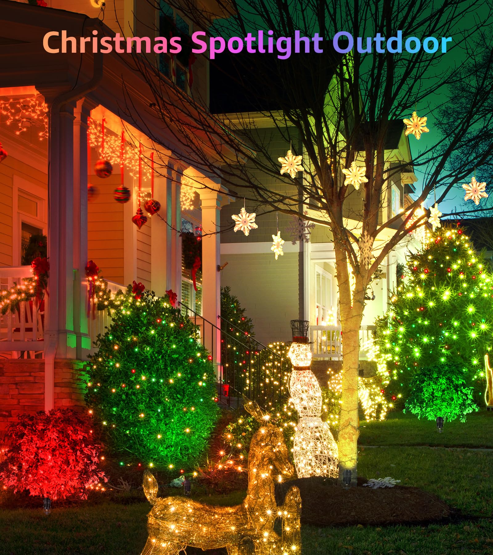 Sunvie 12W Rgb Color Changing Outdoor Spotlights - Waterproof Led Landscape Lights, 4 Pack