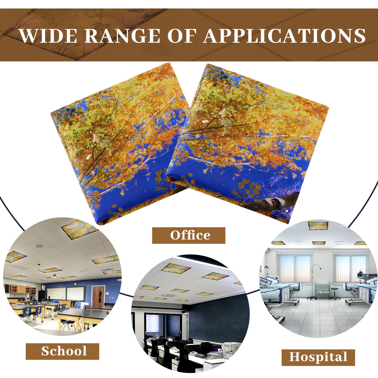 Patelai Fluorescent Light Cover Magnetic Shade 4 x 2 Feet for Classroom, Home, Office - Autumn, Model PT-Patelai-3144