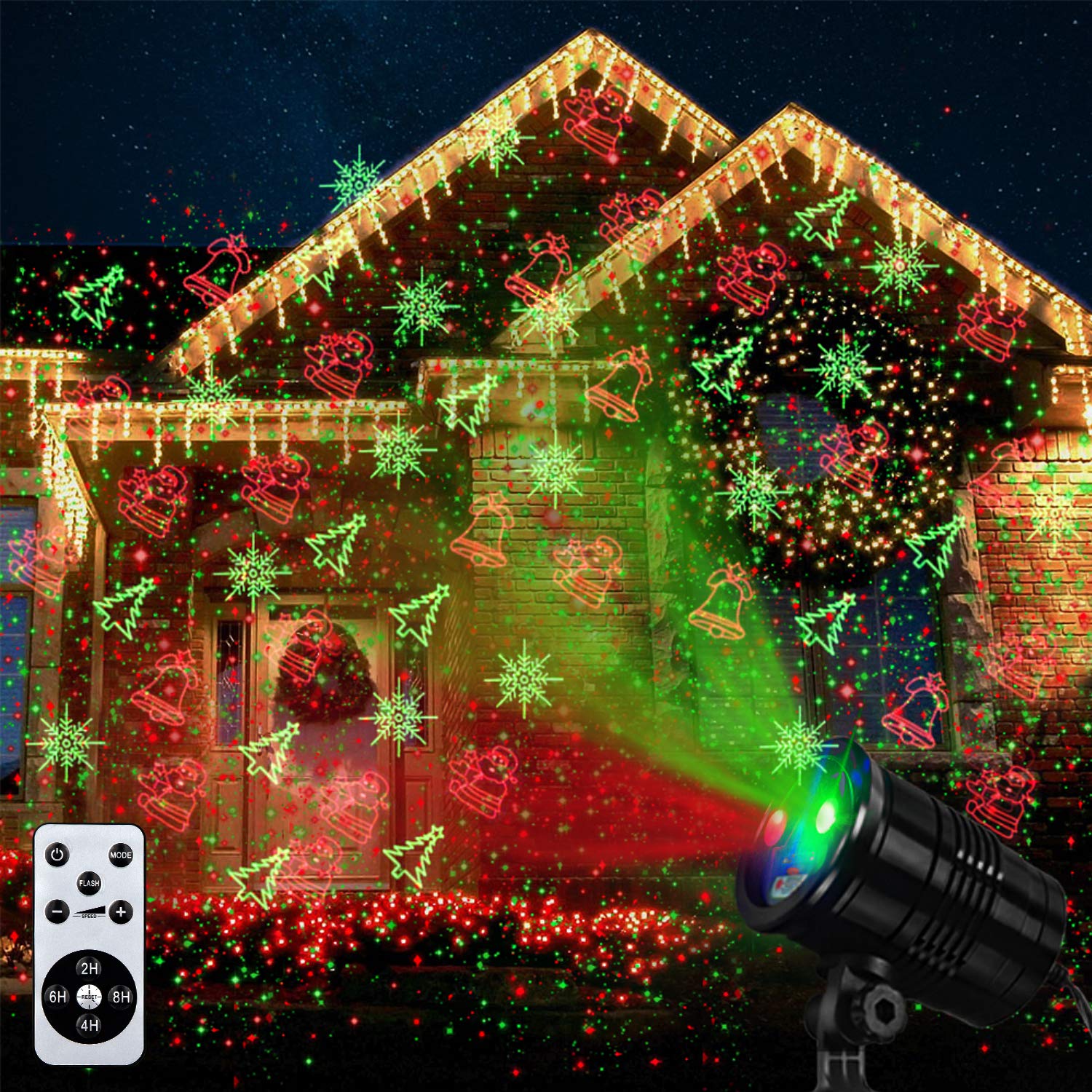 Christmas Laser Lights Outdoors Decoration Projector Light Waterproof LED Star Show for Xmas Decor House Home Yard Garden Patio 