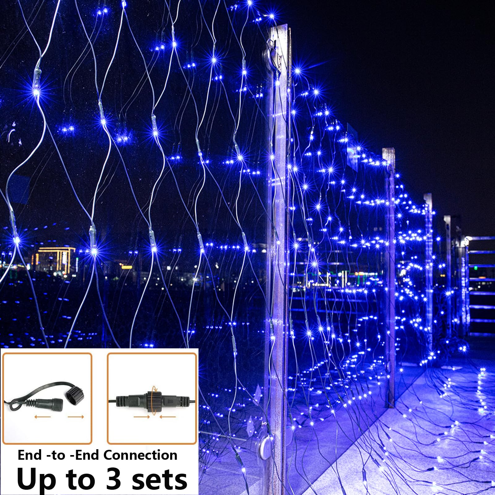 Joomer 12Ft X 5Ft 360 Led Christmas Net Lights, 8 Modes Bush Mesh Lights Connectable, Timer, Waterproof For Christmas Trees, Bus