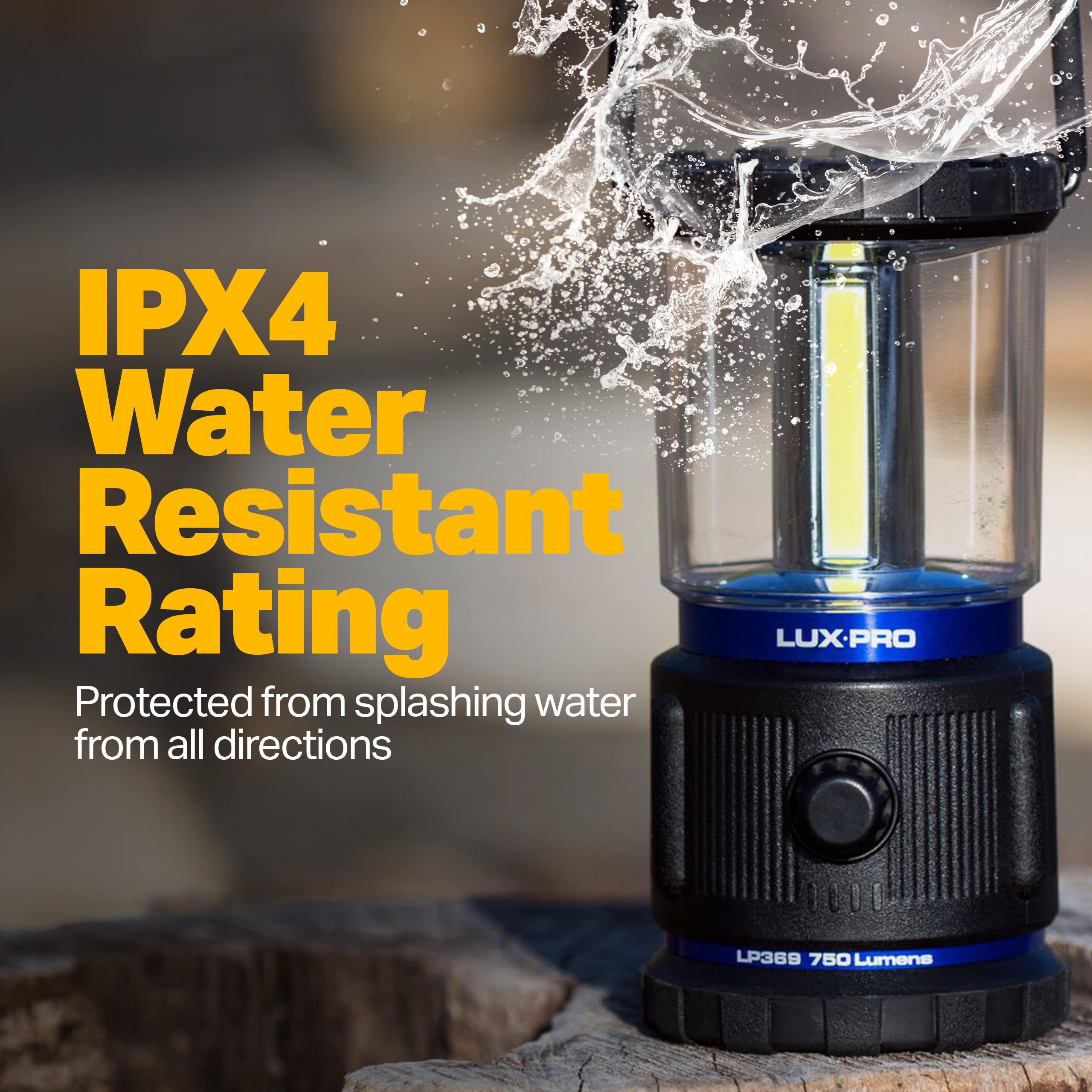 Luxpro 3C Rugged 750 Lumen Led Lantern - Battery Powered For Up To 90 Hours Of Use - Dimmable Led Light With Ipx4 Water-Resistant Rating