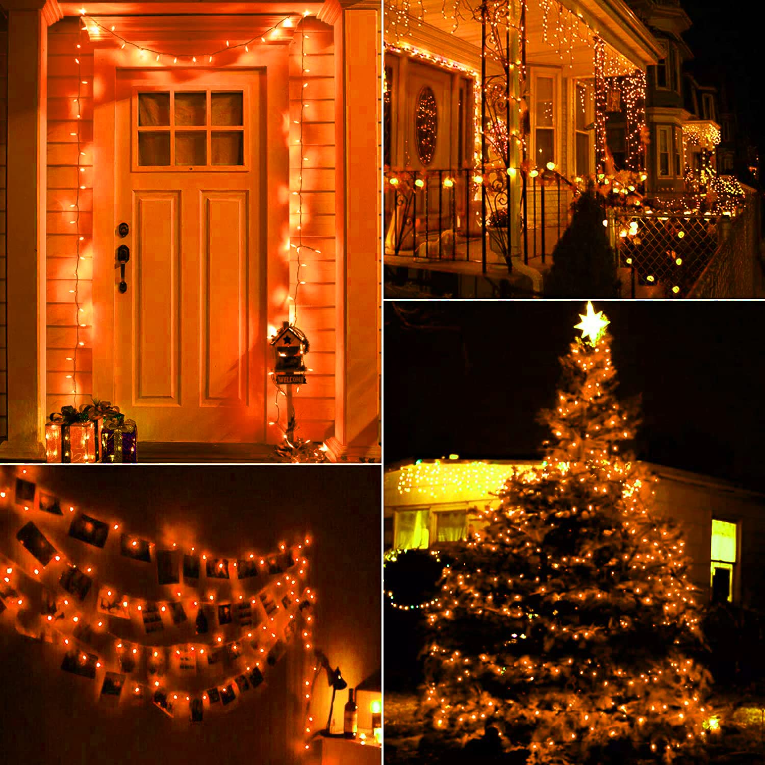 Pink + Multicolor Mini Christmas Lights, 39 Feet 100 LED Fairy String Lights with 8 Lighting Modes, Waterproof Connectable for I