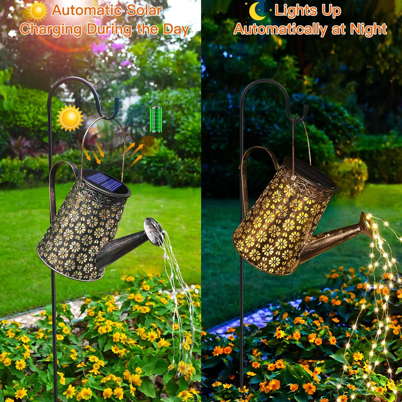 watering cans for hanging plants Afootry Solar Watering Can