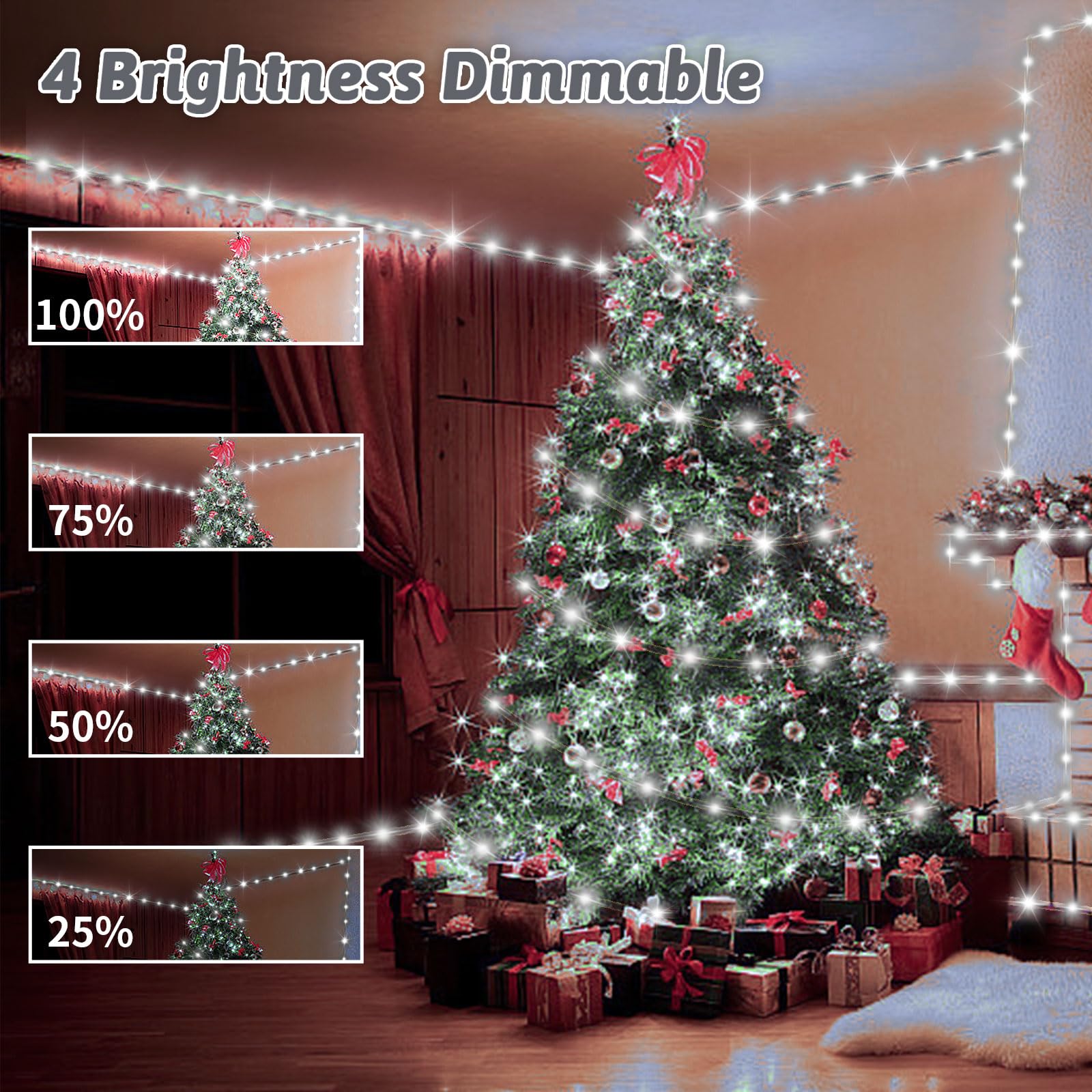 131Ft Christmas Rope Lights Outdoor ,400 Led Rope Lights Indoor Plug In,8 Modes Tube Lights With Timer Remote Control,Fairy String Lights For Outside,Bedroom,Garden,Patio,Christmas Tree Decoration