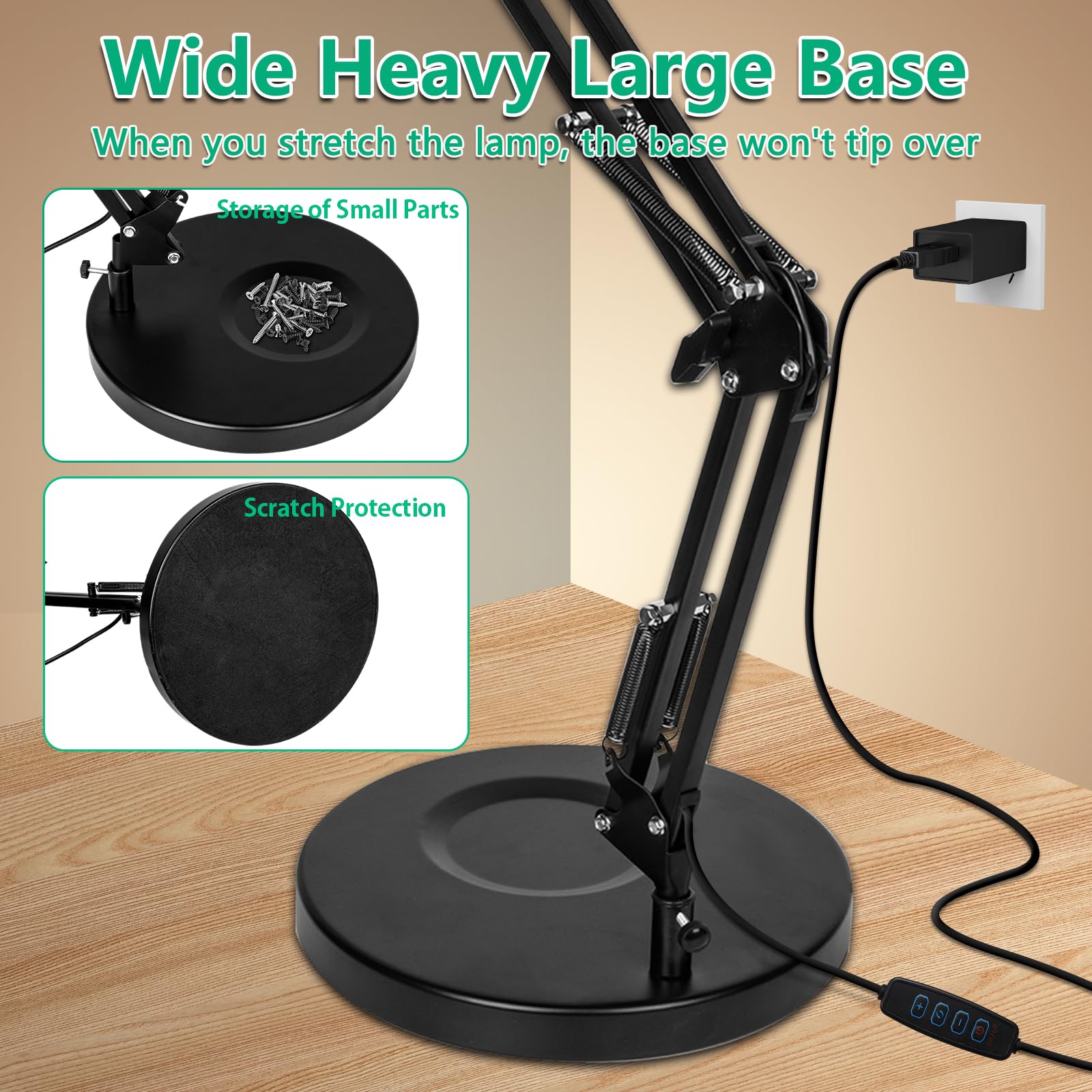 Kuvrs 10X Magnifying Glass With Light And Stand, 2-In-1 Led Magnifying Lamp, 3 Color Stepless Dimming Magnifier With Light, Real