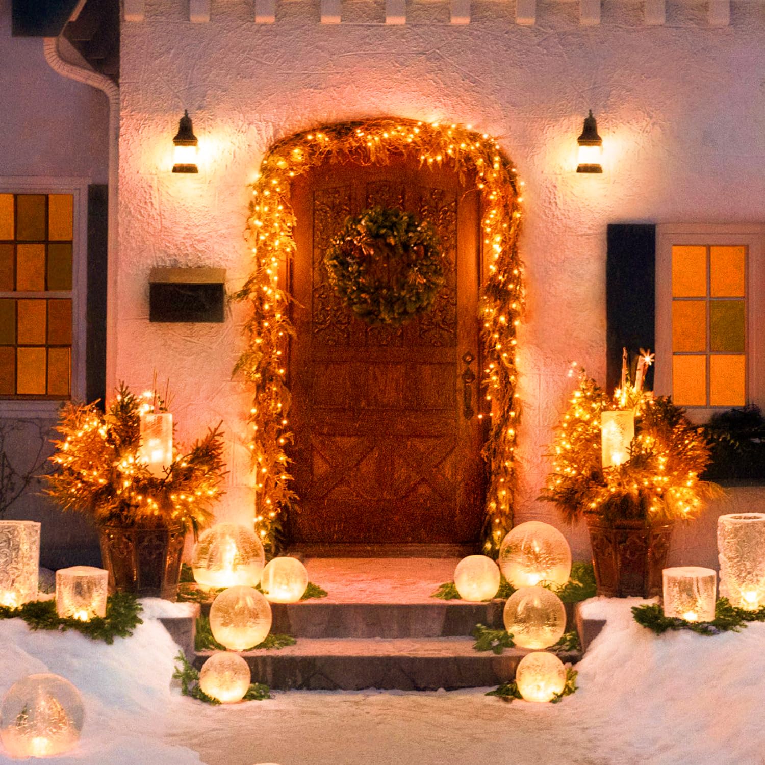 JMEXSUSS 163FT 500 LED Orange String Lights, 8 Modes, Waterproof, Plug-in, Indoor/Outdoor, Model EXS-S-0500