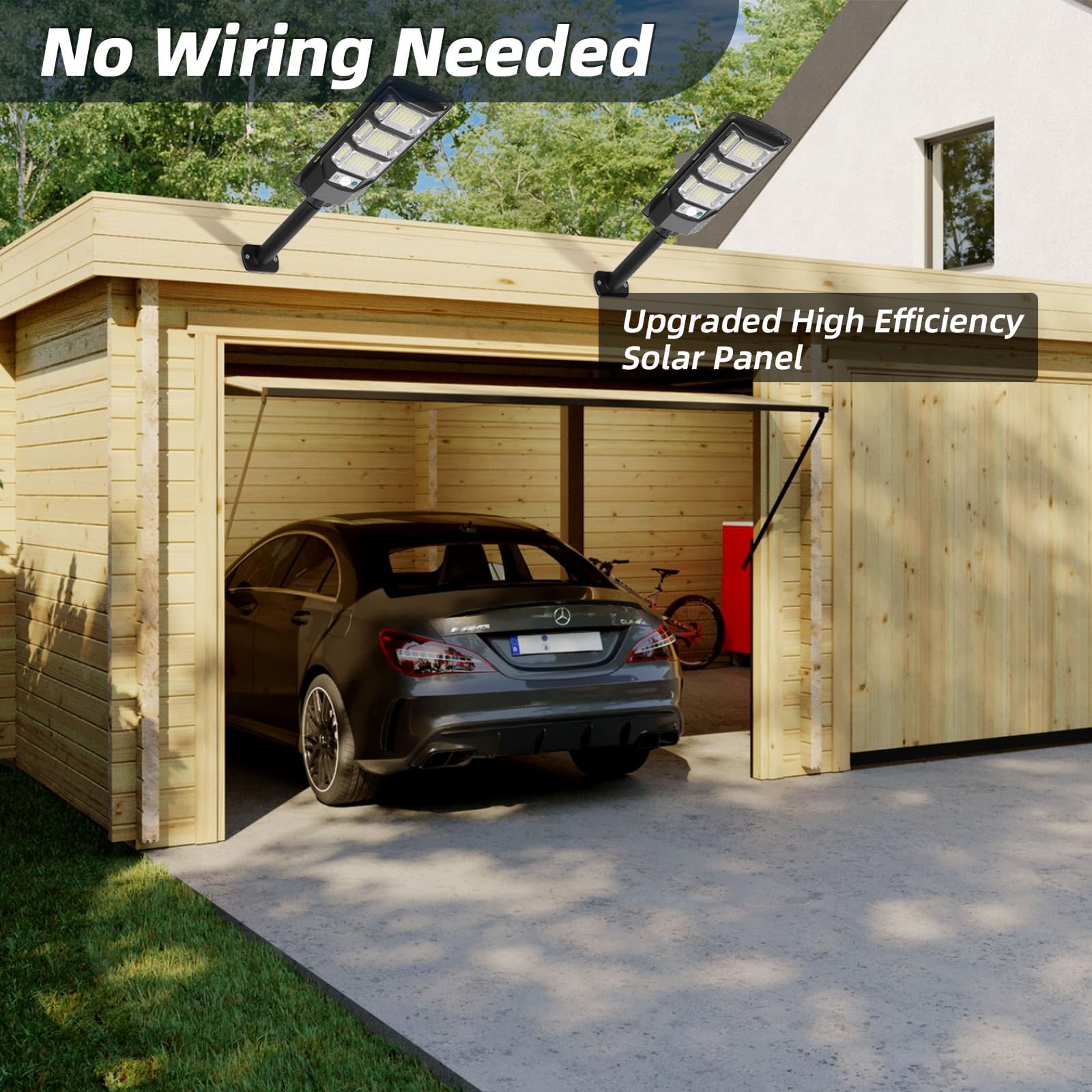 Fowseek Solar Outdoor Lights 4 Packs, 6500K Solar Street Lights Outdoor Waterproof With Motion Sensor, Solar Flood Security Ligh