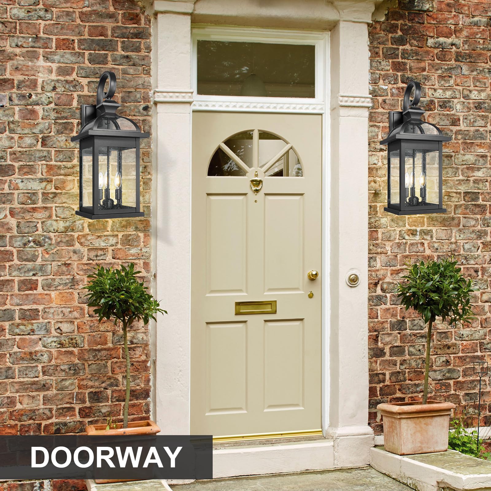 Darkaway Outdoor Lights Fixtures Wall Mount, Extra Large 26Inch Outdoor Wall Sconce Lights With Seeded Glass Waterproof Outside