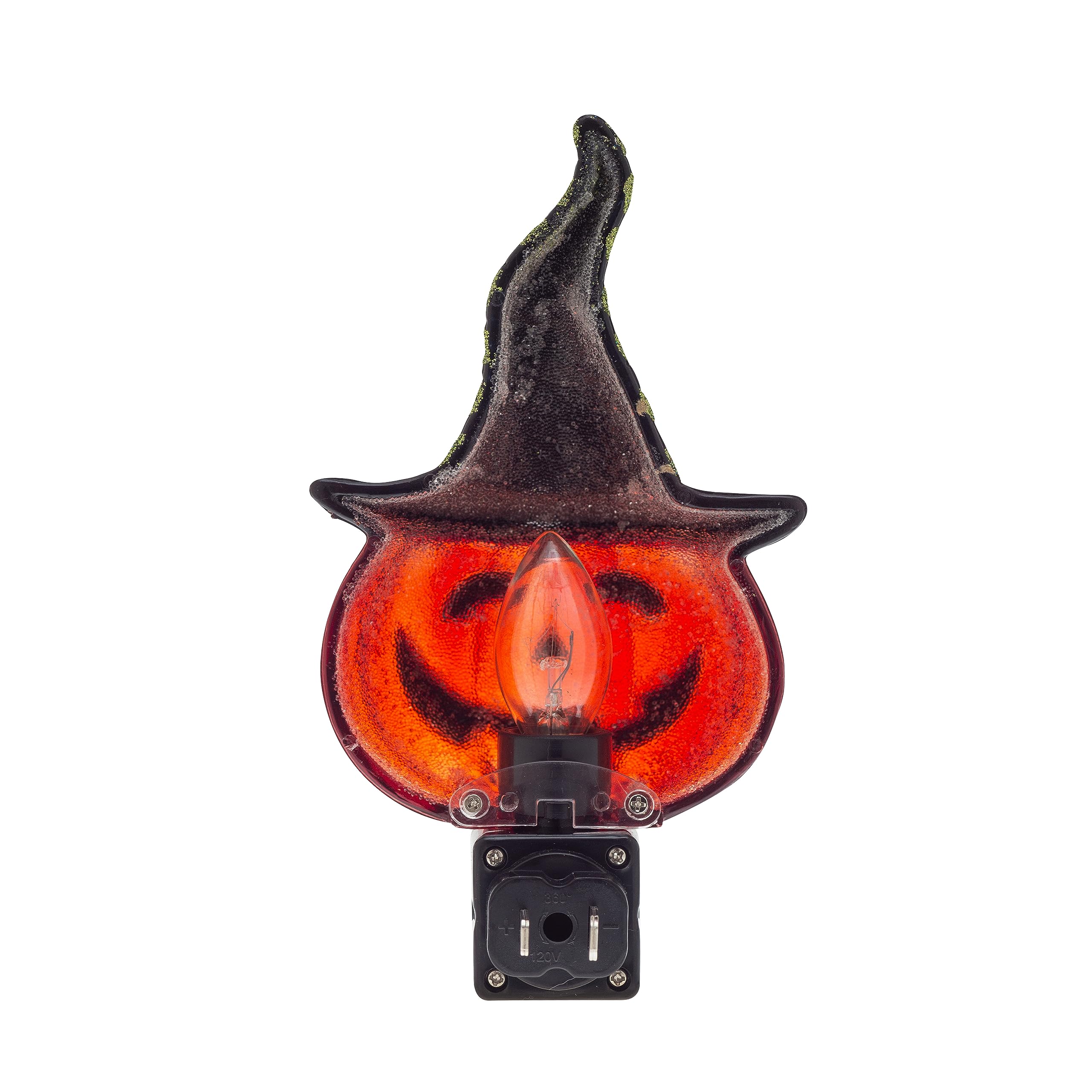 Creative Hobbies Pumpkin With Witch Hat Halloween Night Light - Includes 5W C7 And Rotational Socket With On/Off Switch