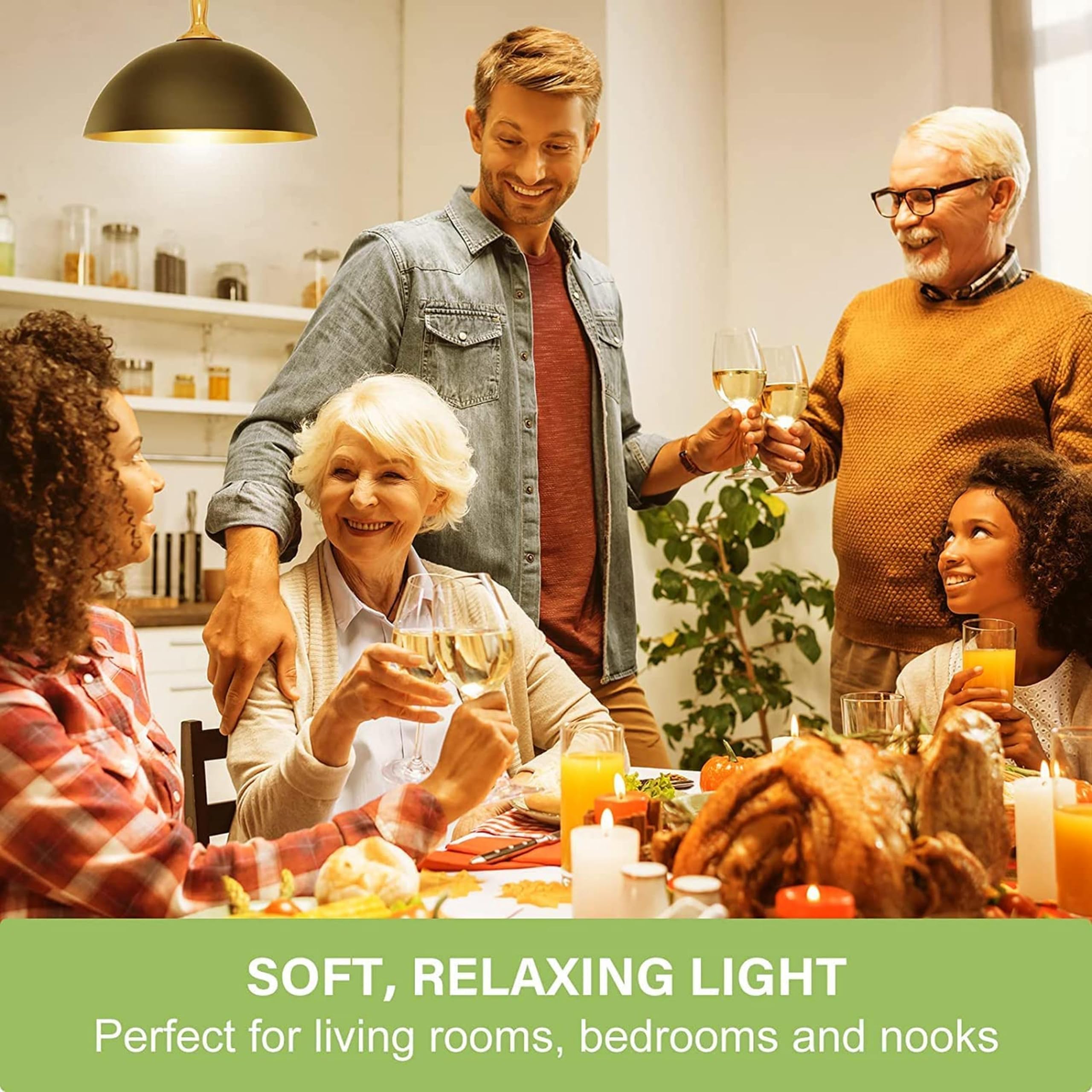 Sigalux LED Light Bulbs A19, 60W Equivalent, 2700K Soft White, 9.5W, 800 Lumens, Non-Dimmable, 4 Pack