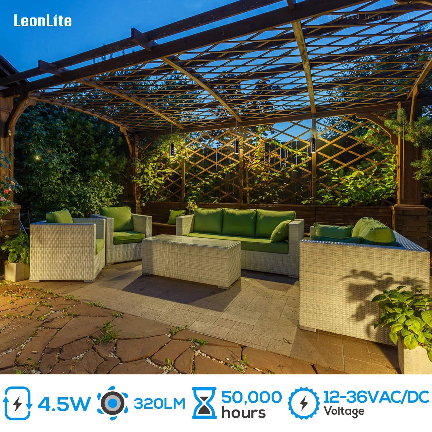 LEONLITE LED Landscape Pendant Lights, 12V, Aluminum, IP65, 7 Inch, Oil Rubbed Bronze, Model 75152, Pack of 4