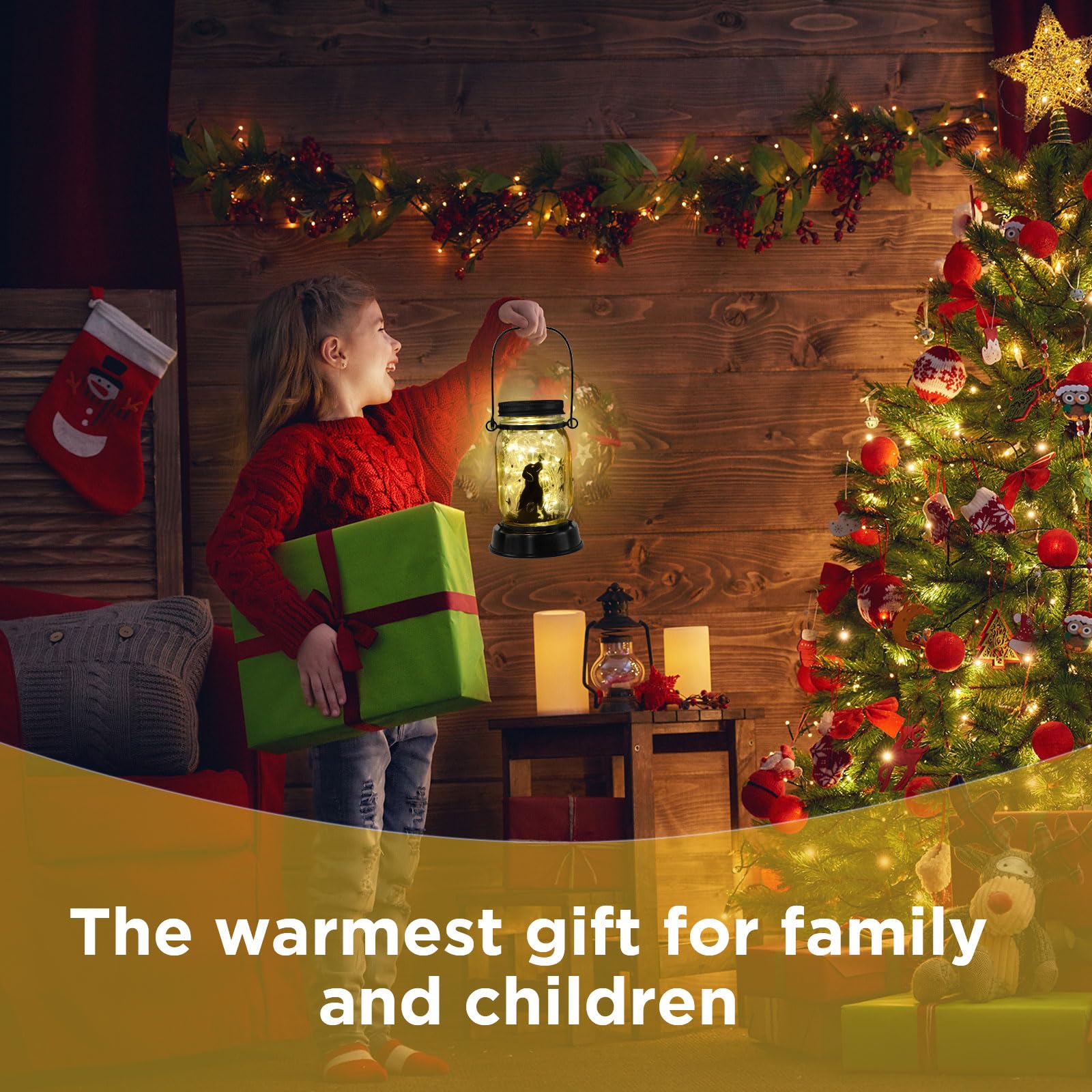 Styleonme Decor Mobile Outdoor Solar Lanterns, Solar Lights Waterproof Dog Lights With Butterfly, Gifts For Women Men Dog Lovers