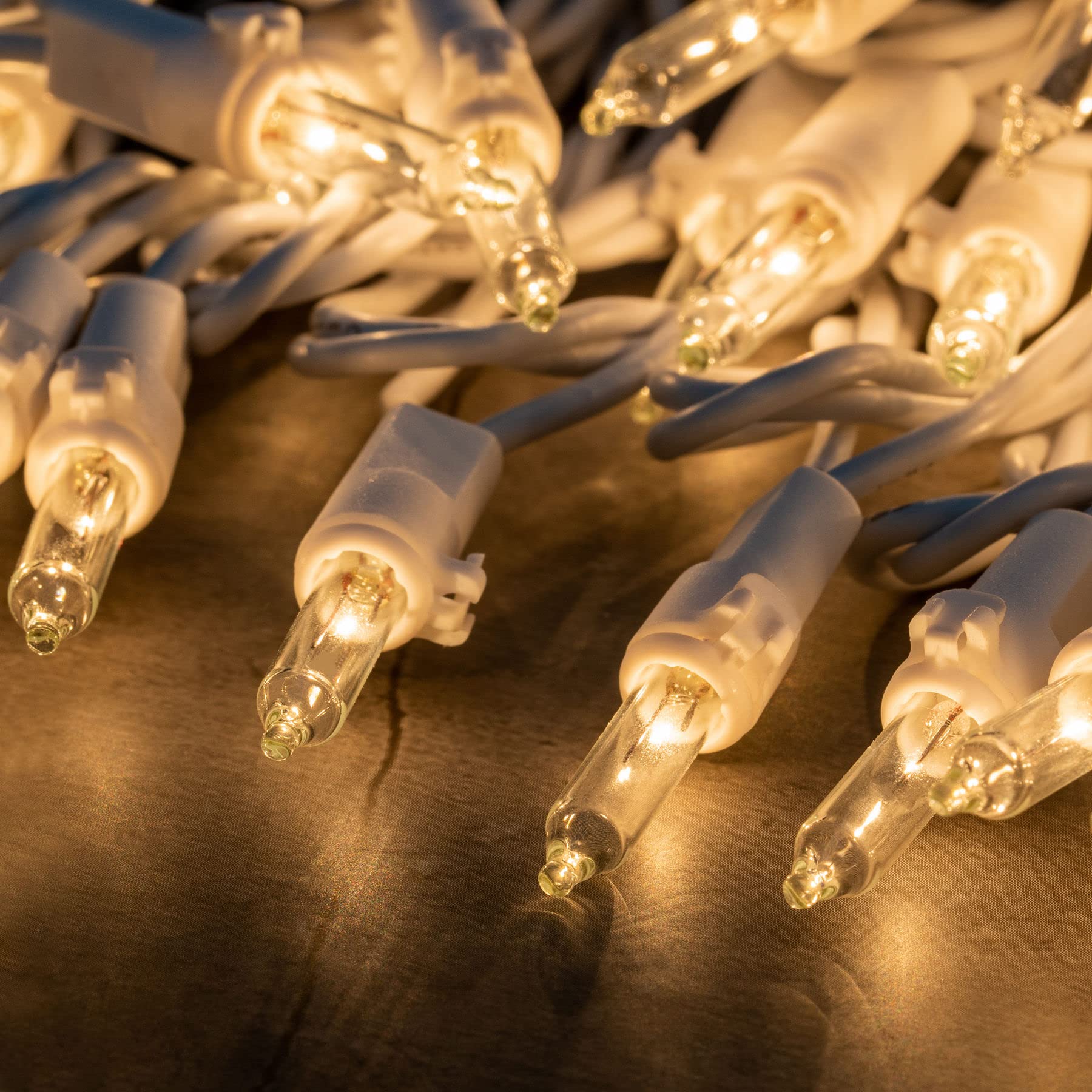 Sweet Shine 200 Count Clear Christmas Lights - 2 Strands, 100 Count, 33 Ft White Wire