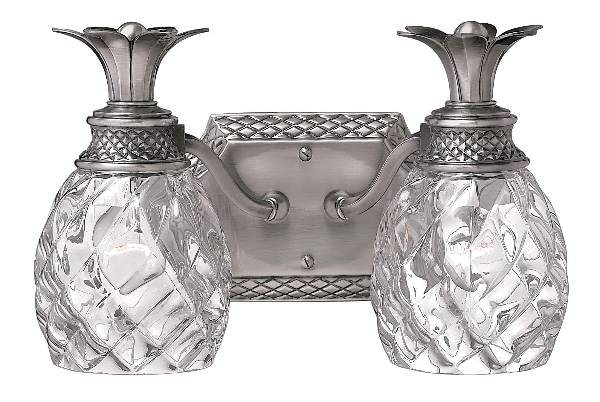 Hinkley Plantation Tropical Two Light Bathroom Vanity Fixture, Polished Antique Nickel