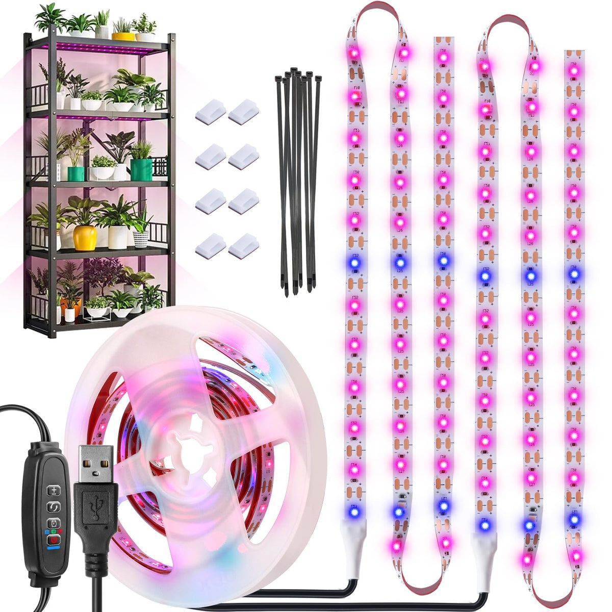 does pink light help plants grow LYGZM LED Grow Lights for Indoor Plants, Full Spectrum, 120 LEDs, Wate – Lightsdaddy