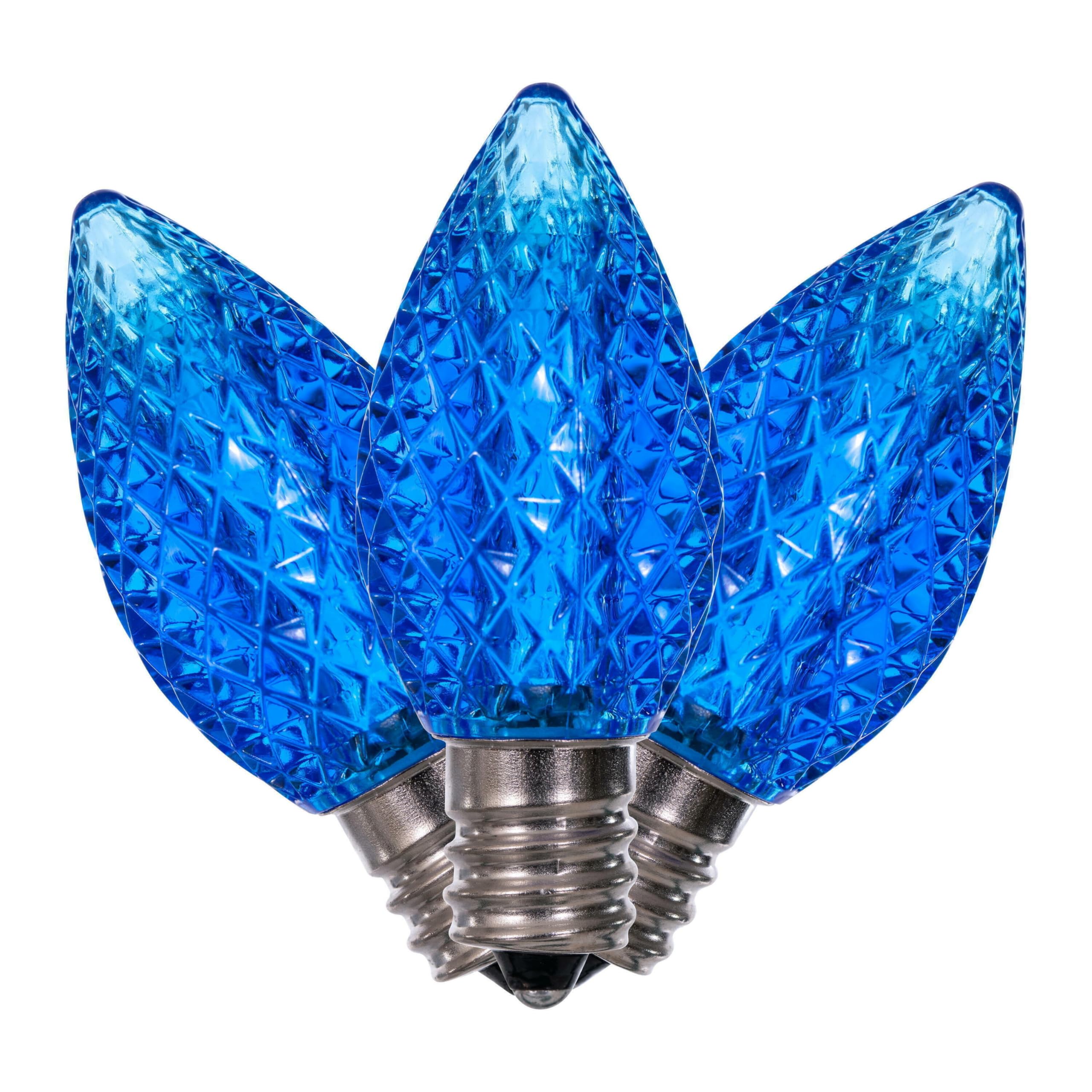Vickerman C7 LED Blue Faceted Replacement Bulb, Package of 25