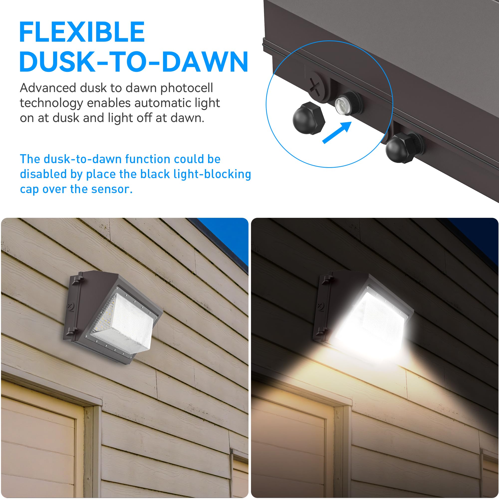 Flakeeper 120W Led Wall Pack Light With Dusk-To-Dawn Sensor, 16800Lm 6000K Led Security Flood Lighting, 120V Outdoor Led Wall Li