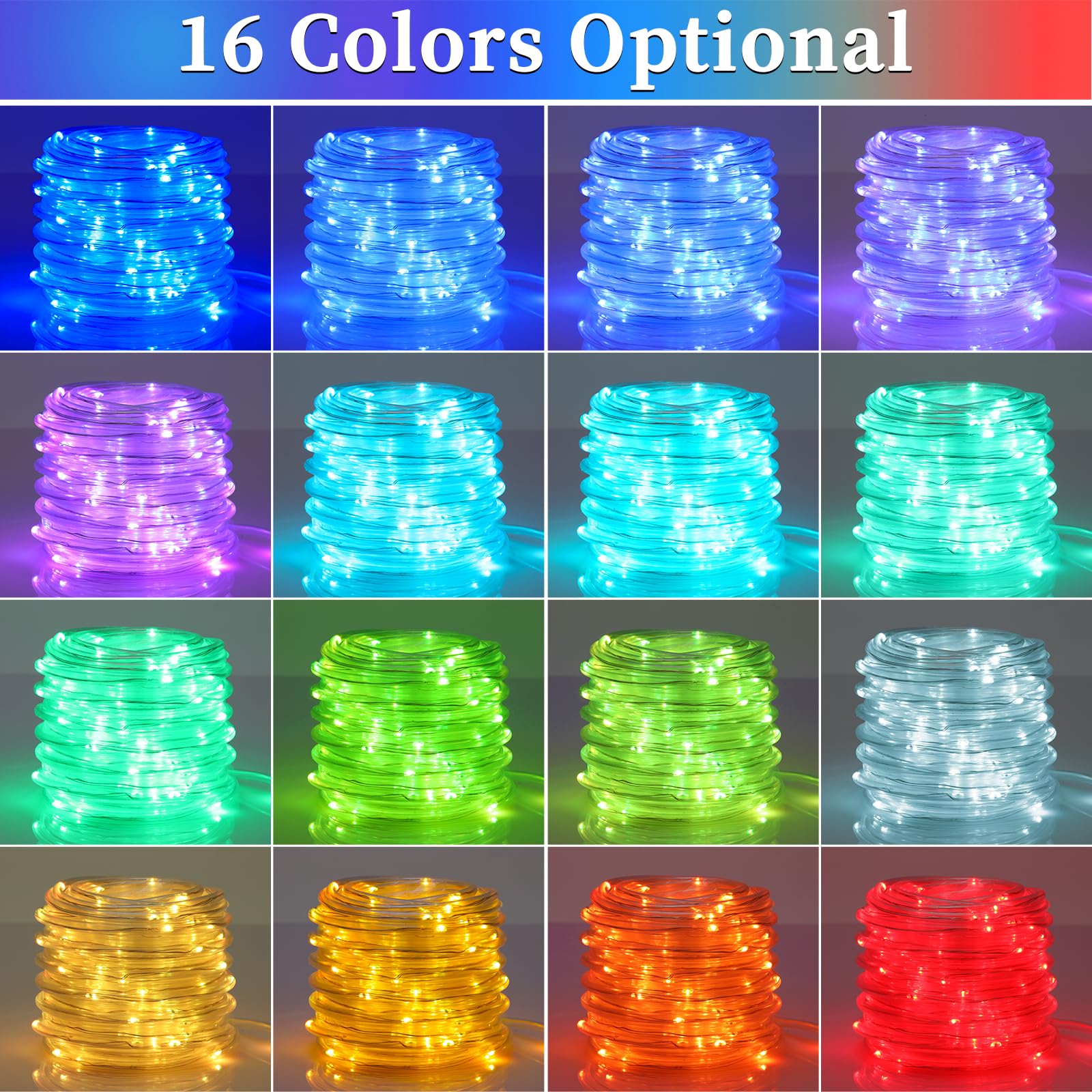 ANJAYLIA 99FT Color Changing LED Rope Lights, 18 Colors, Waterproof for Outdoor/Indoor, Remote Control, Perfect for Christmas & Halloween